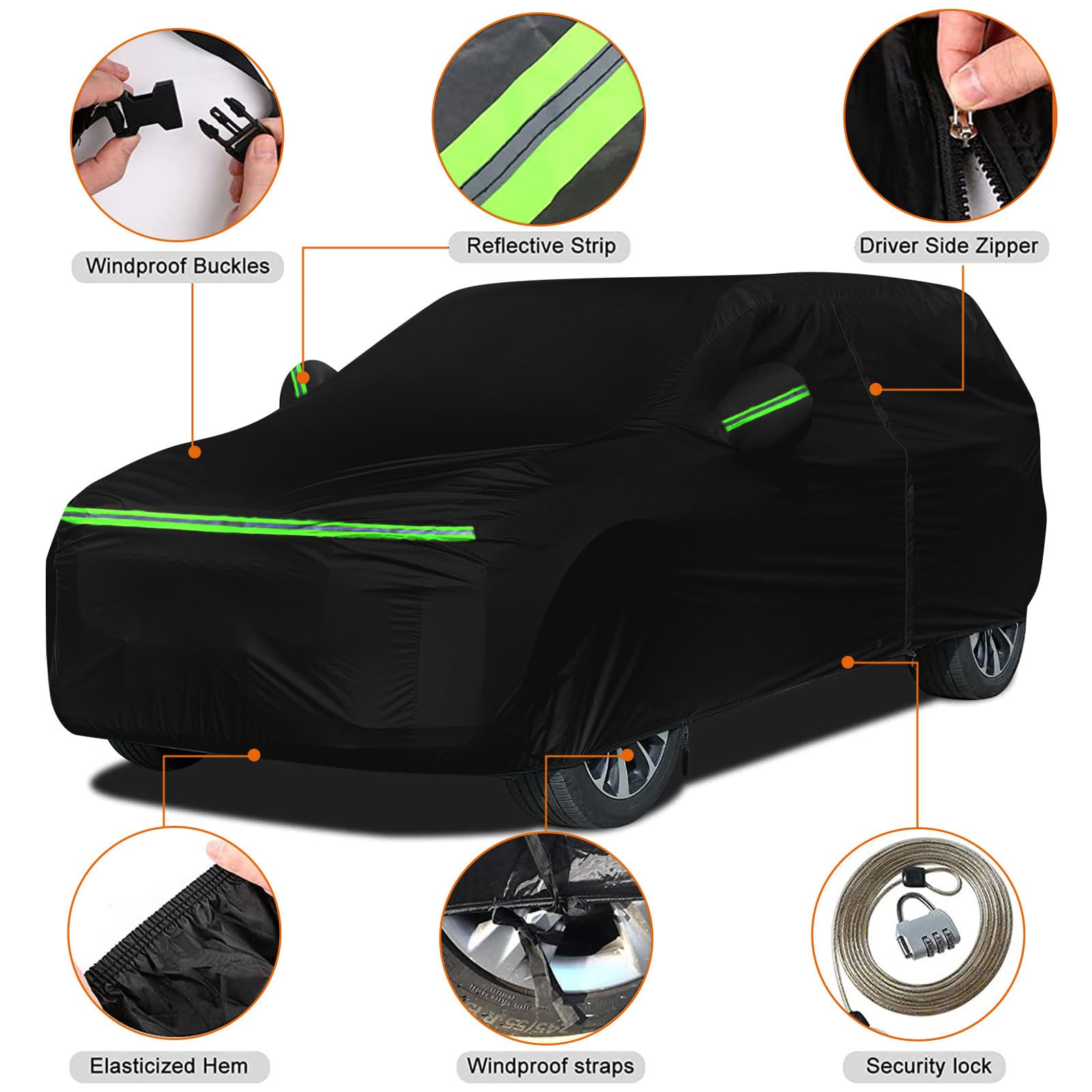 Waterproof Car Covers Replace For 1984-2007 Dodge Grand Caravan And Chrysler Town Town & Country Minivans, 6 Layers All Weather