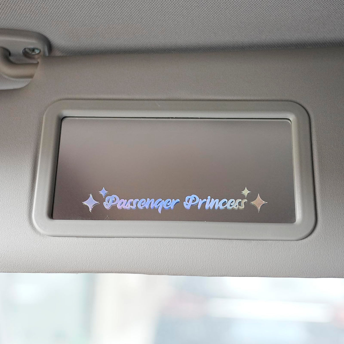Amioro 5 Pack Passenger Princess Stickers Funny Car Decal Accessories Rearview Mirror Window Sticker For Women (Holographic)