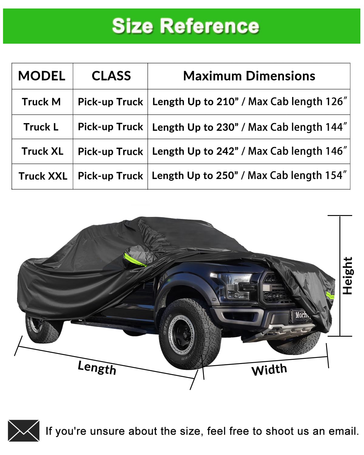 Morhept Pickup Truck Cover Waterproof All Weather, Outdoor Indoor Truck Protection Cover For Ford F150 / Chevy Silverado/Dodge R