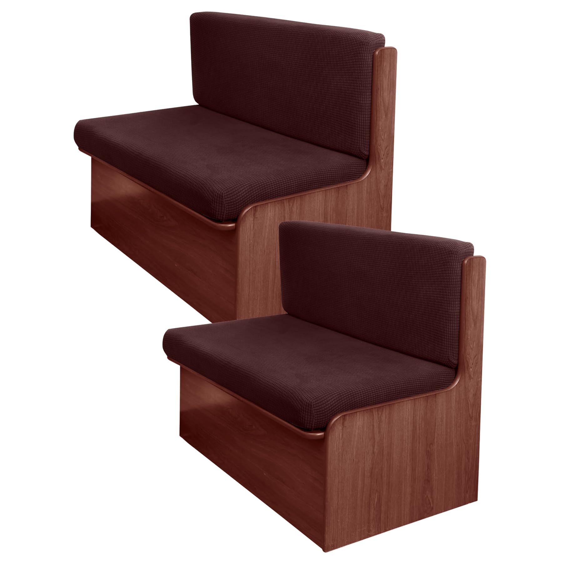 Fuangui Rv Dinette Cushion Covers - Stretch Camper Cushion Booth Seats Replacement - Washable Sofa Furniture Protector (Dark Bro