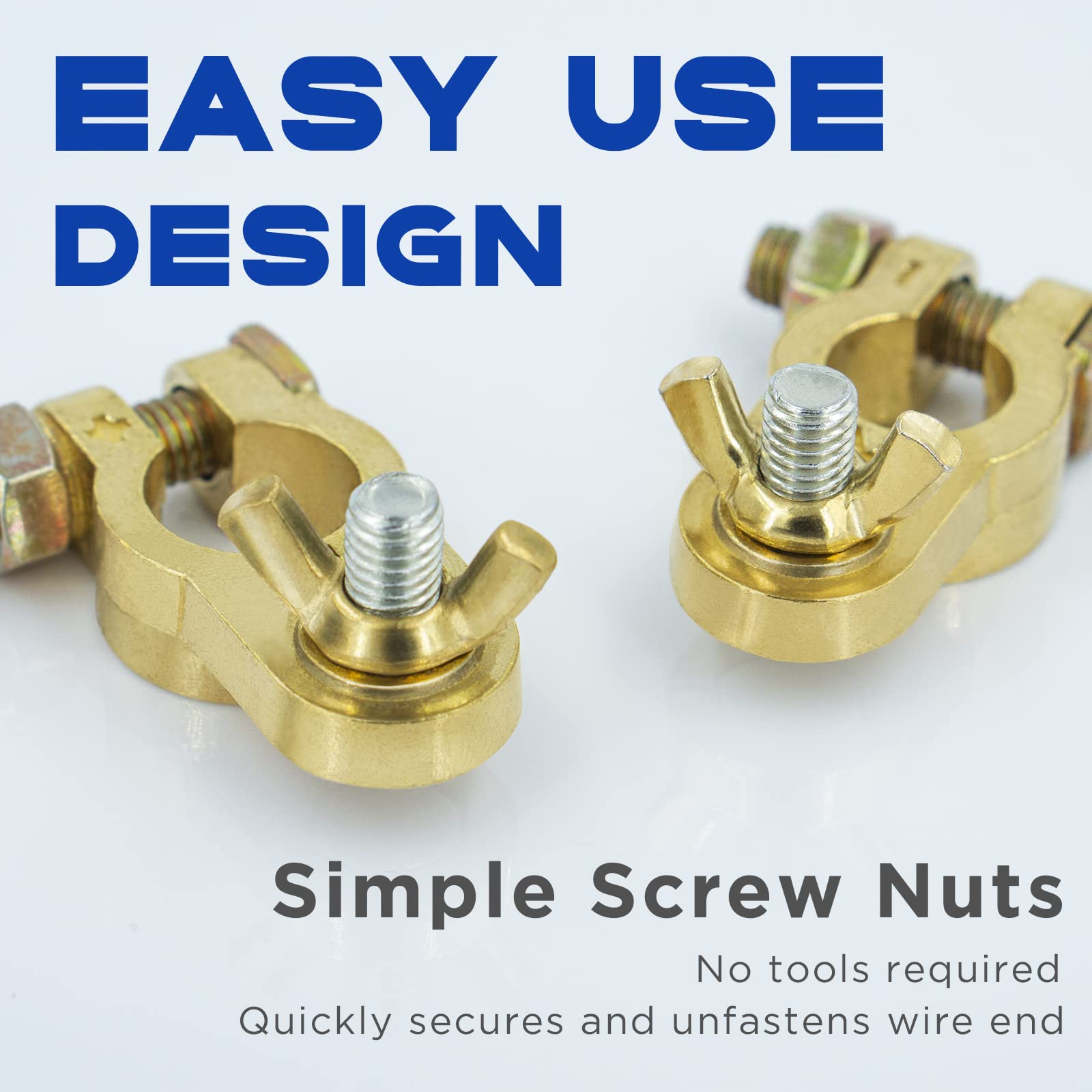 1 Pair Battery Terminal Connector, Cable End Connector Compatible With Car, Van, Truck Marine Boat RV etc, Top Post Battery Term