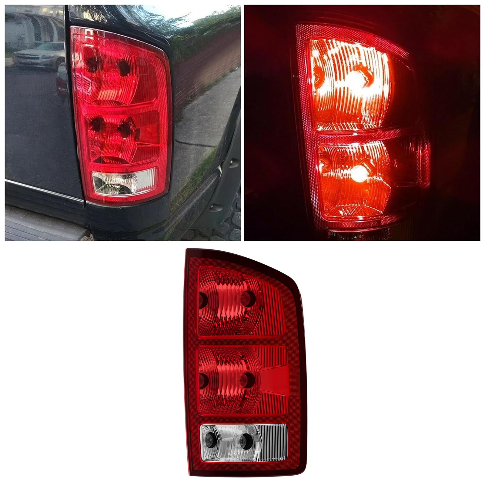 Ecotric Tail Light Compatible With 2002-2006 Dodge Ram 1500/2003-2006 Ram 2500 3500 Taillight Brake Turn Signal Light With The B