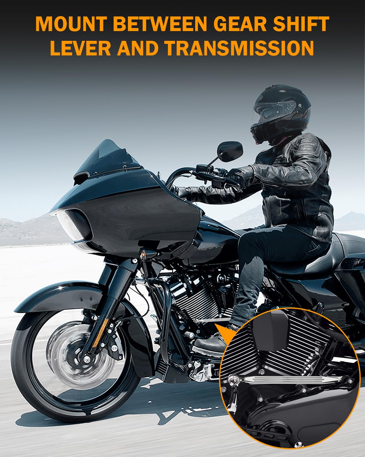 Pbymt Chrome Shift Linkage Shifter Lever Compatible For Harley Davidson Dyna Softail Touring Road Glide Street Glide Road King Electra Glide 1986-2024