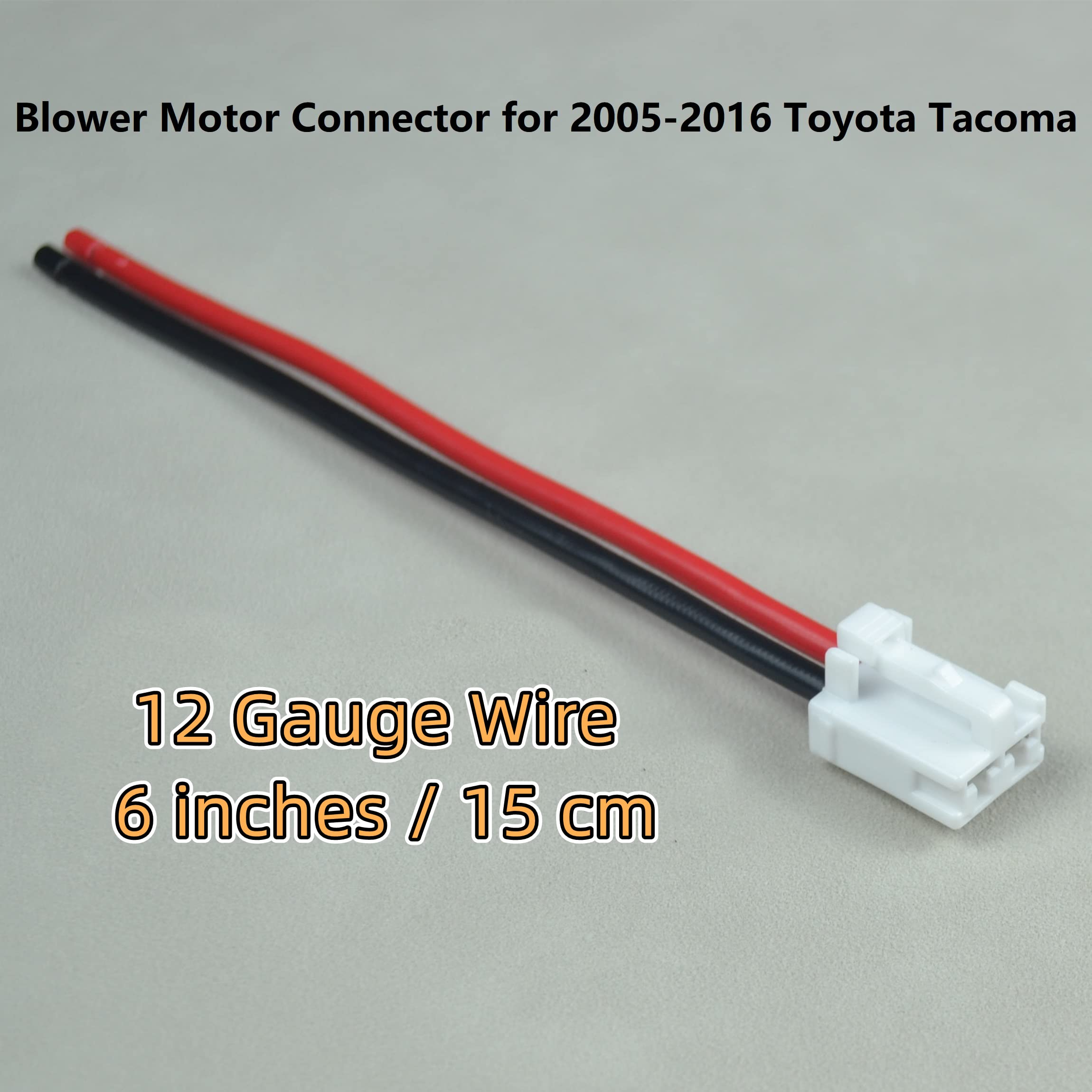 12 Gauge Blower Motor Connector Harness For Toyota Tacoma 2005-2016 Replace 82998-12380 90980-10916, 6 Inches 12 Gauge Wire Harness