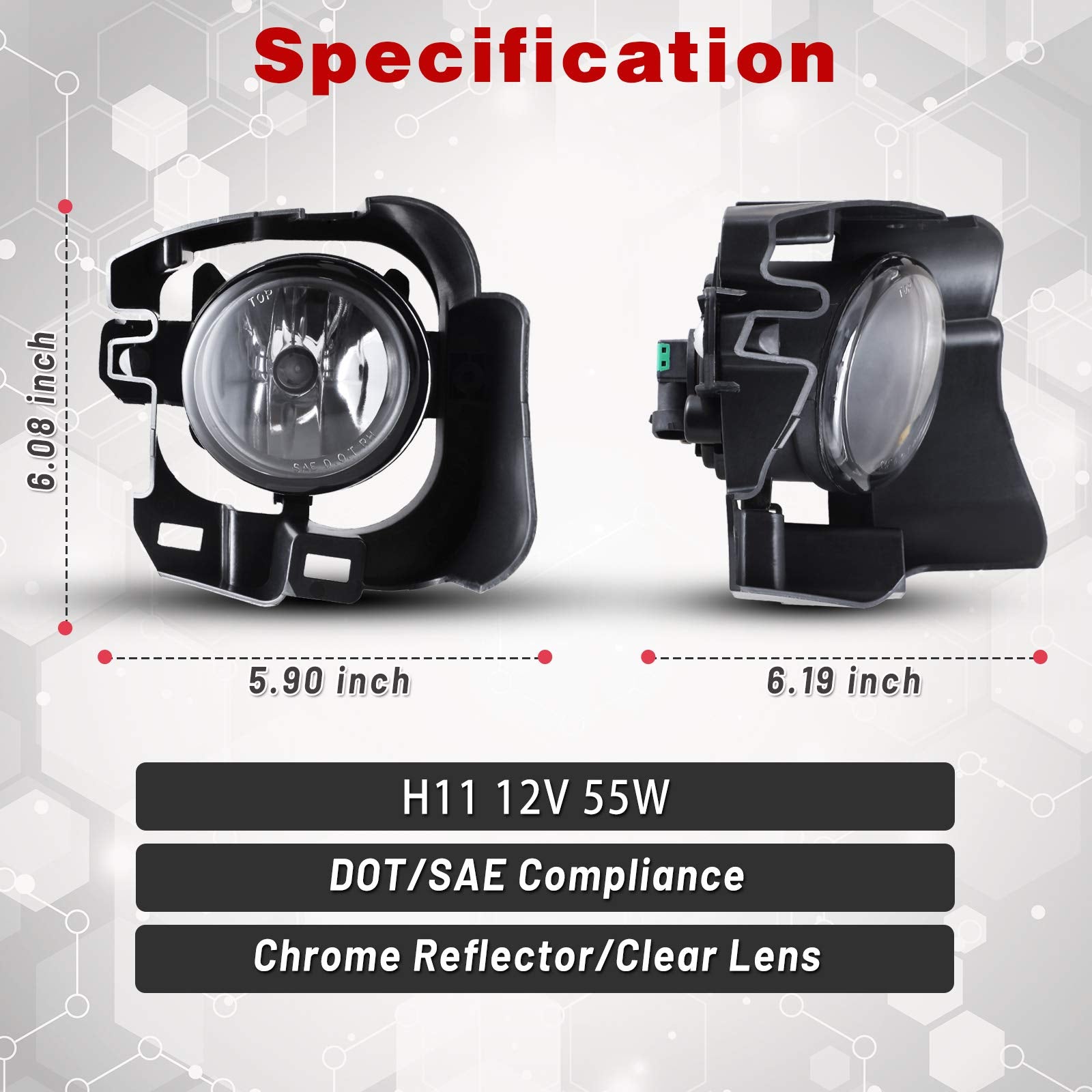 Autowiki Fog Light Assembly For 2014 2015 2016 Nissan Versa Note Hatchback With Clear Lens 2Pcs Oem Replacement With Switch And