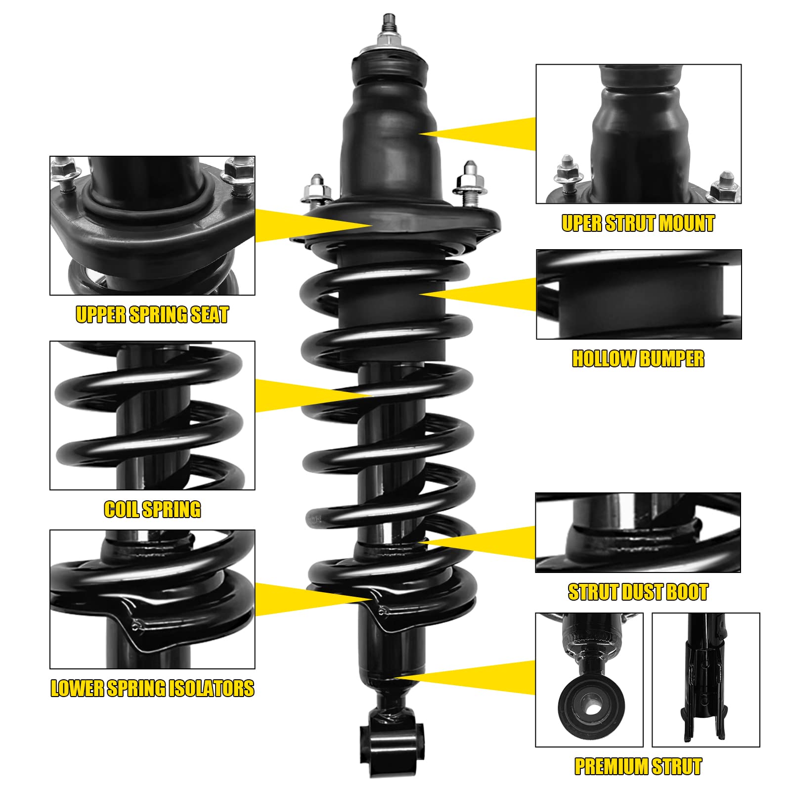 Front Pair Complete Strut Spring Assembly Compatible for 2004-2006 Sentra Base Model-S - 172105 172106