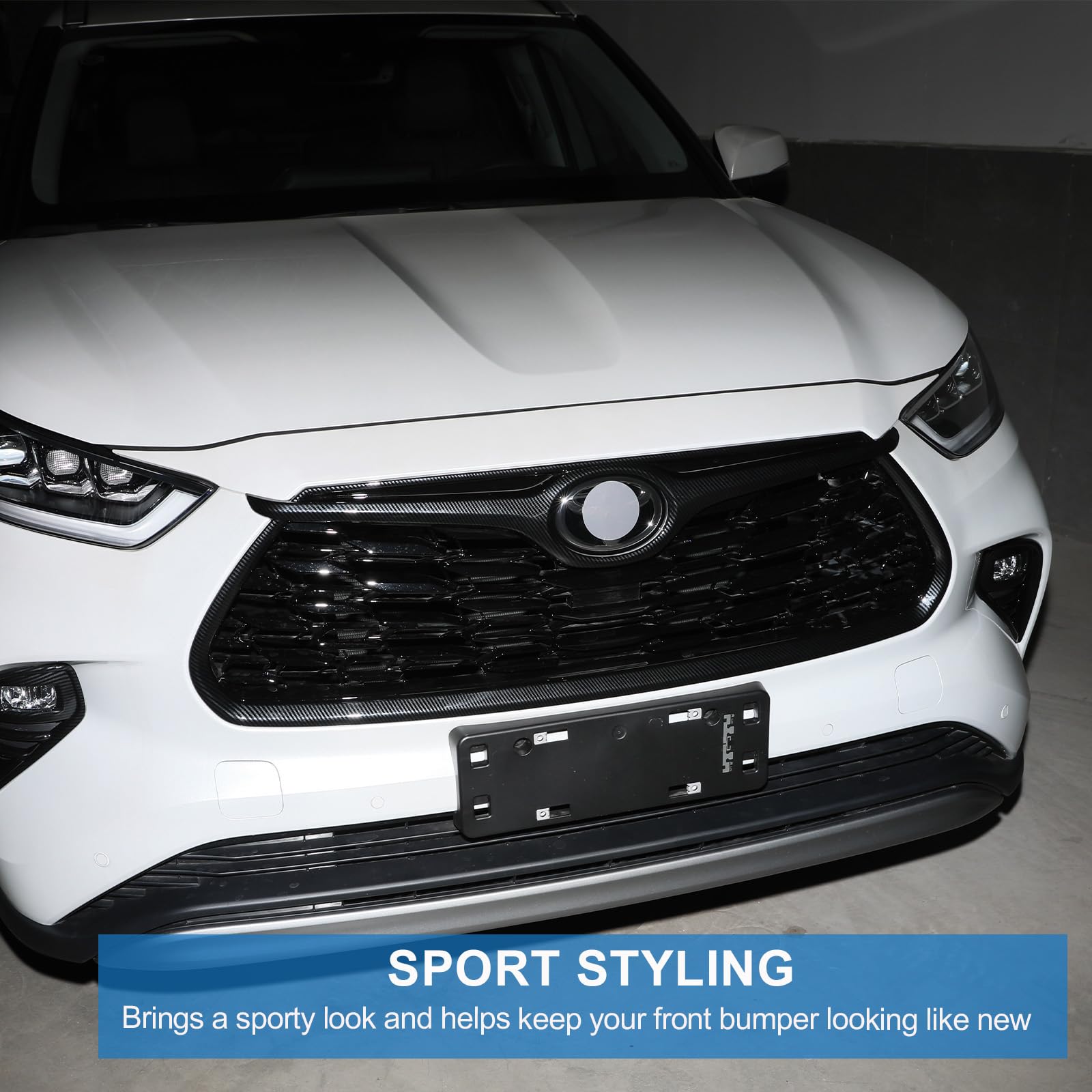 For Toyota Highlander Grille Mesh Cover Trims,Sporty Front Grille Frame for Highlander 2025 2024 2023 2022 2021 2020 L, LE, XLE,