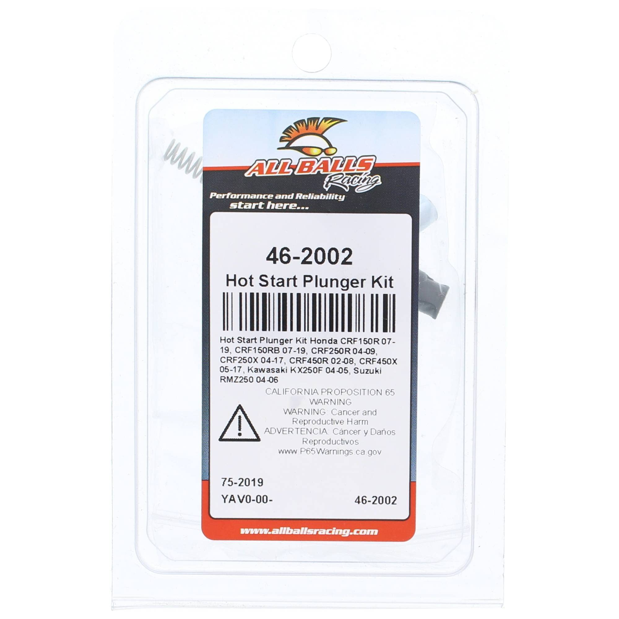 All Balls Hot Start Plunger Kit 46-2002 Compatible With/Replacement For Honda CRF150RB 2007-2019, CRF250R 2004-2009, CRF250X 2004-2017, CRF450R 2002-2008, CRF450X 2005-2017