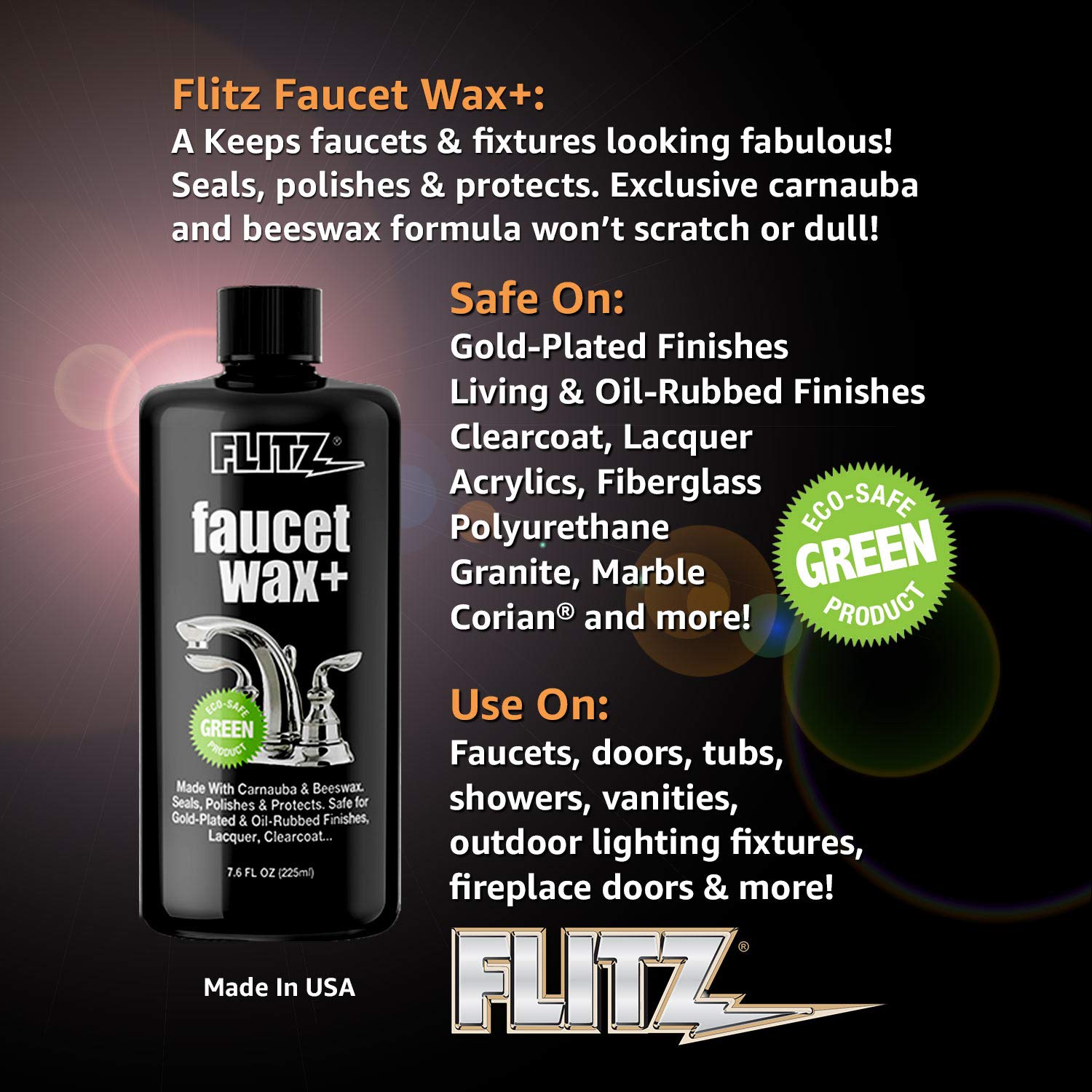 Flitz Faucet Waxx Plus - 7.6Oz Bottle