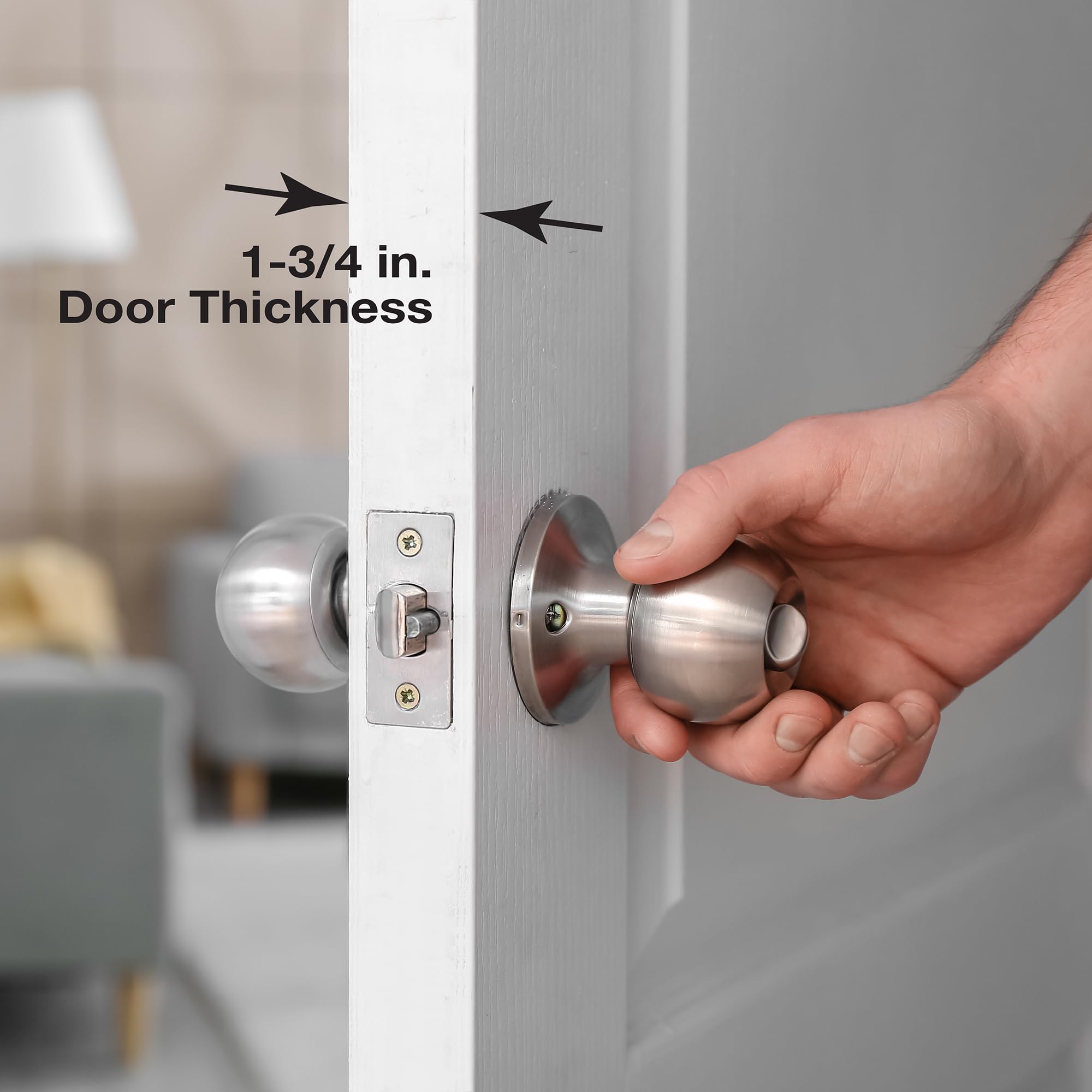 PRIME-LINE U 10546 Stainless Steel Door Reinforcement Plate for 1-3/4" Thick Doors, Single Pack