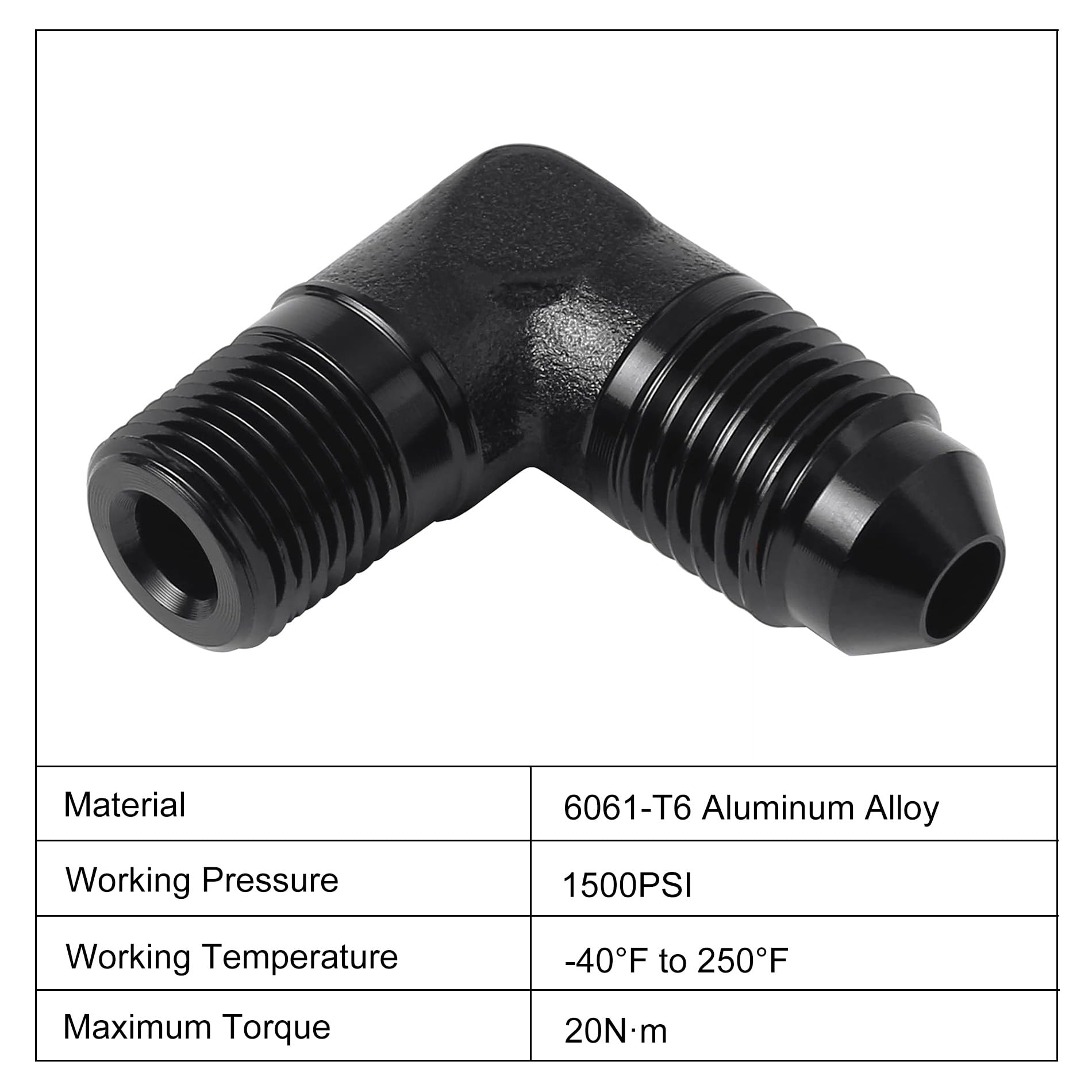 Evil Energy 4An To 1/8'' Npt Male 90 Degree Fitting Adapter Aluminum