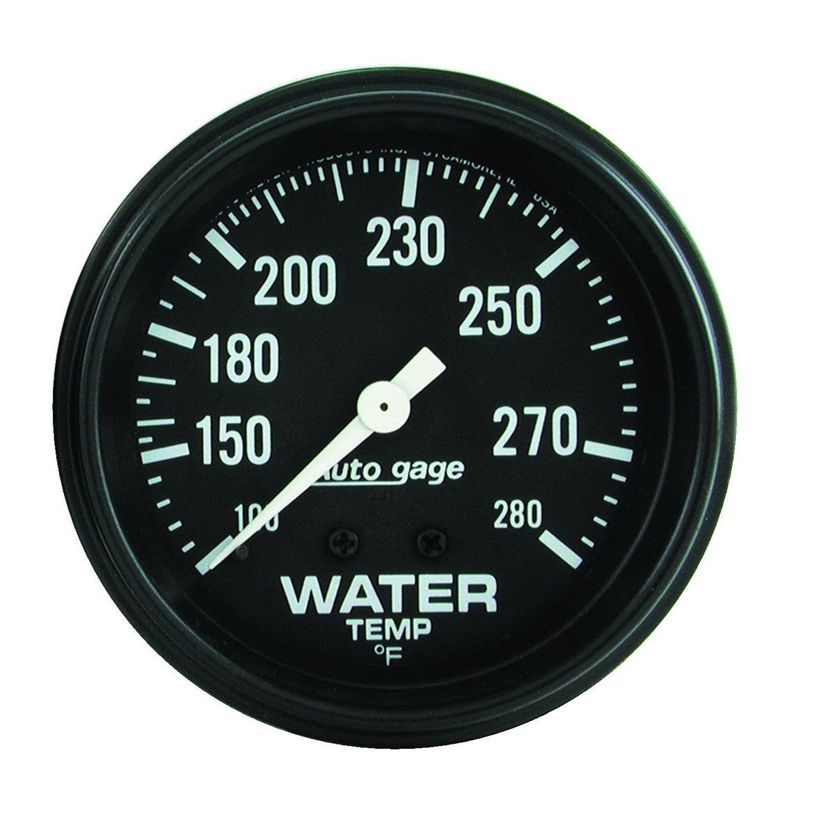 Auto Meter 2313 Autogage Water Temperature Gauge Black dial/Black bezel, 2 5/8&quot;