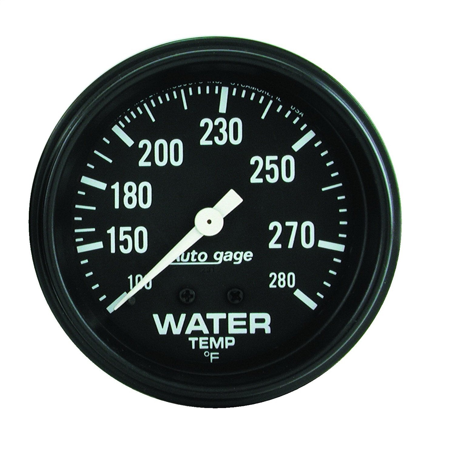 Auto Meter 2313 Autogage Water Temperature Gauge Black dial/Black bezel, 2 5/8