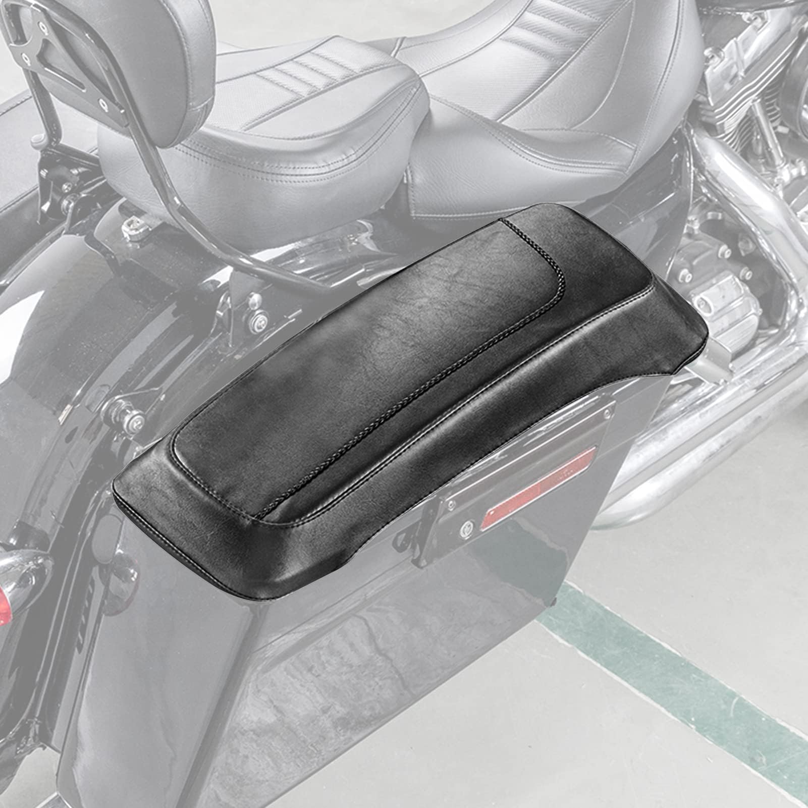 Dasen Saddlebag Speaker Lid Bra Protective Covers PU Leather Compatible with 1993-2013 Harley Touring Road King Electra Road Str