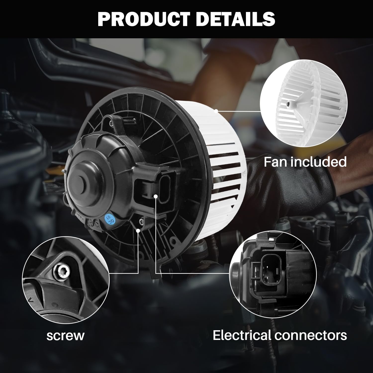 Aspligo 700164 Front Ac Heater Blower Motor Fit For Cadillac Escalade 2007-2014, For Chevy Avalanche 2007-2013, Silverado 1500 2