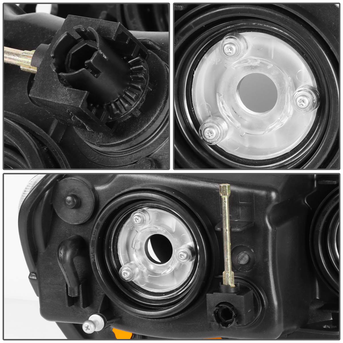 Dna Motoring Hl-Oh-Jgc99-Bk-Am Black Amber Headlights Assembly Replacement Compatible With 99-04 Jeep Grand Cherokee