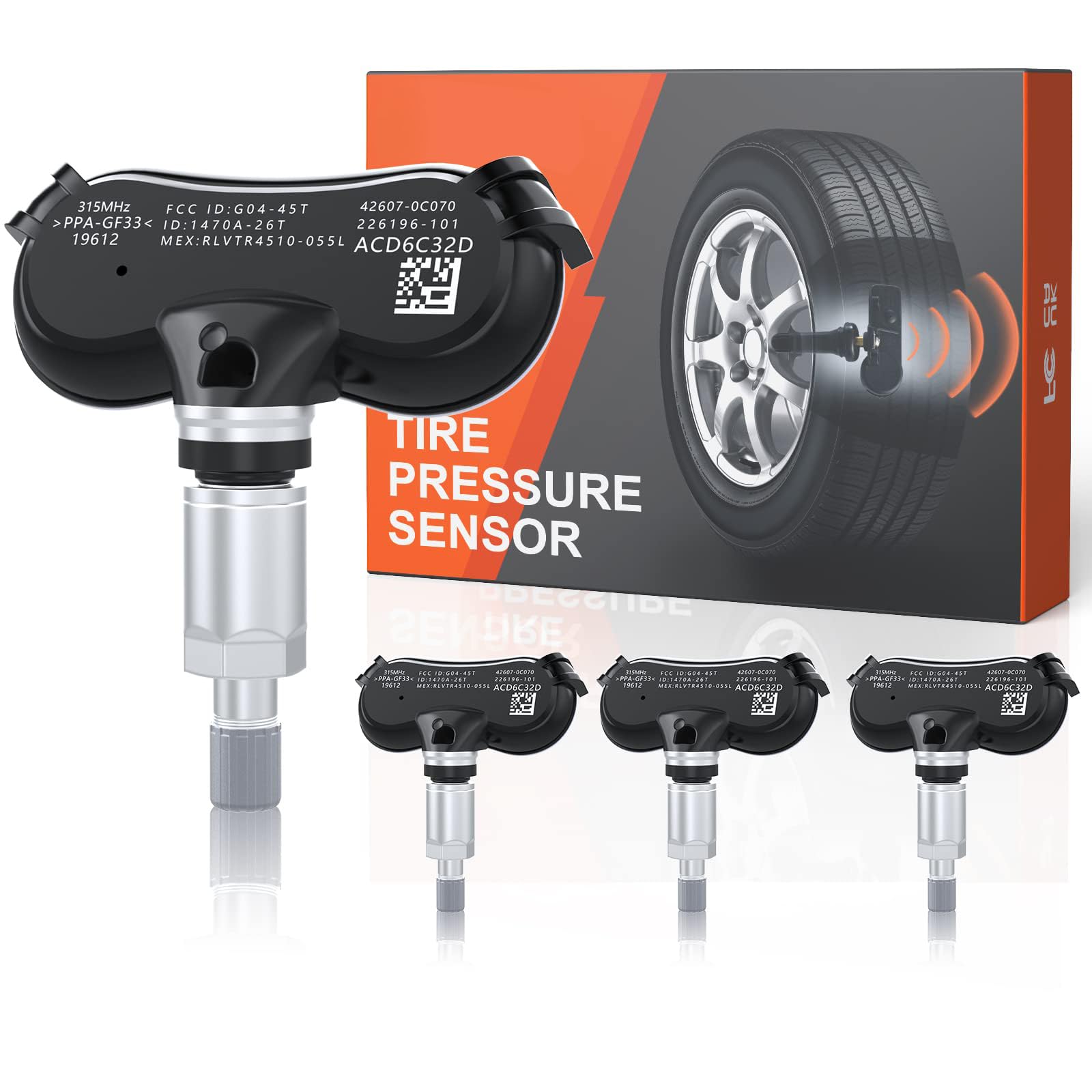 GEARMEISTER TPMS Sensor for Toyota Sequoia 2008-2017|Sienna 2007-2020|Tundra 2007-2017, Pre-Programmed Tire Pressure Sensors, 31