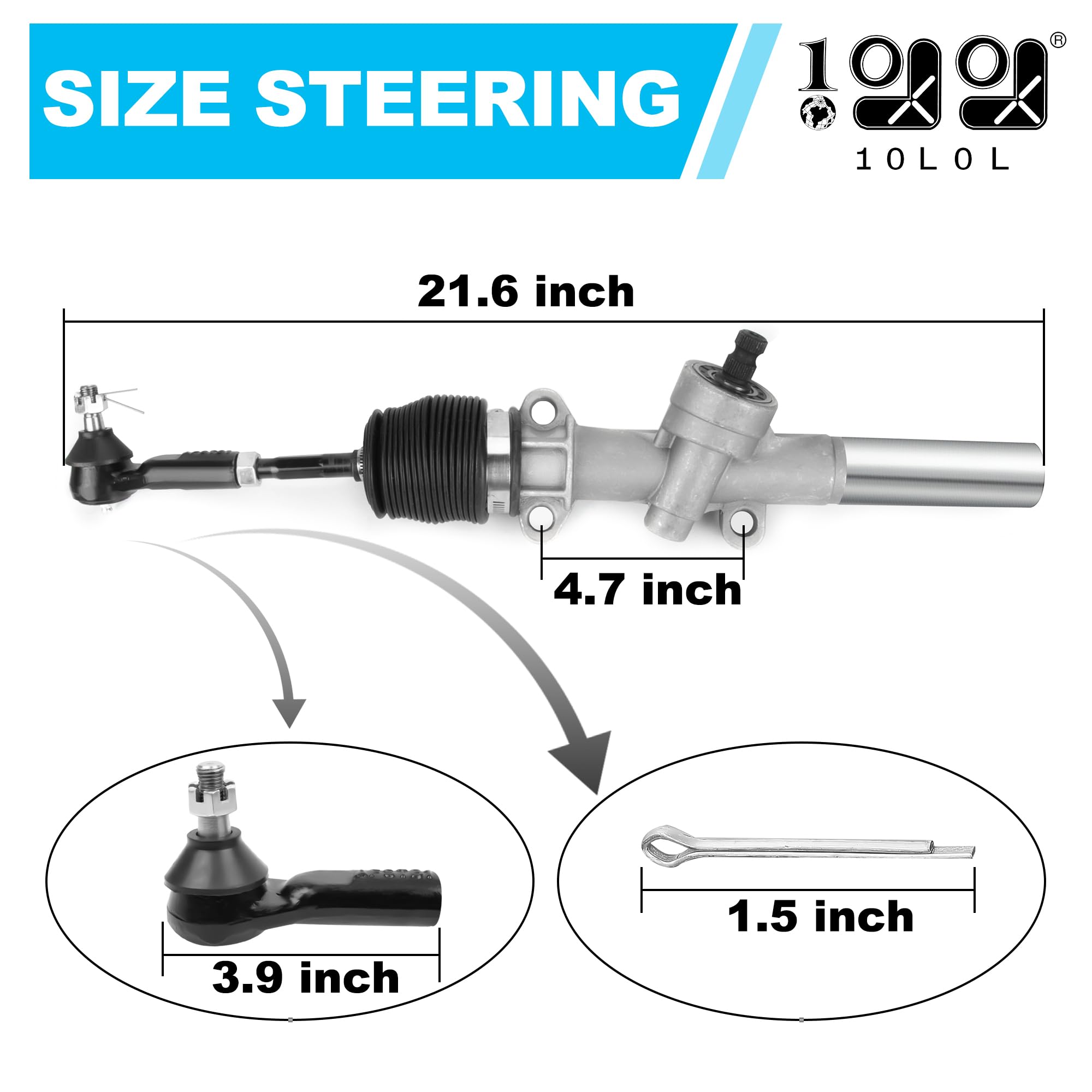 Golf Cart Steering Gear Box Assembly for Golf Cart EZGO TXT 2001 Up (Electric & Gas) Replaced Part 70964G01 70964-G01