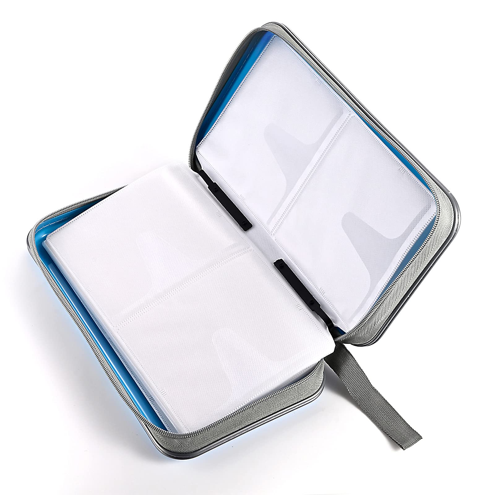 Liovode Dvd Case, 96 Capacity Cd Case Portable Cd Case Holder Storage Hard Plastic Dvd Cd Wallet Holder Organizer For Car(Sky Bl