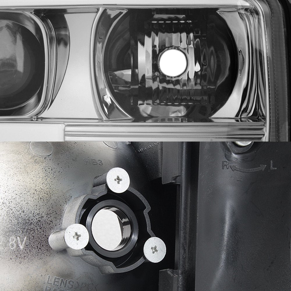 Akkon - For 1999-2006 Gmc Sierra 1500 2500Hd 3500 C3 Yukon Xl Tube Led Projector Headlights Driver+Passenger Side Pair