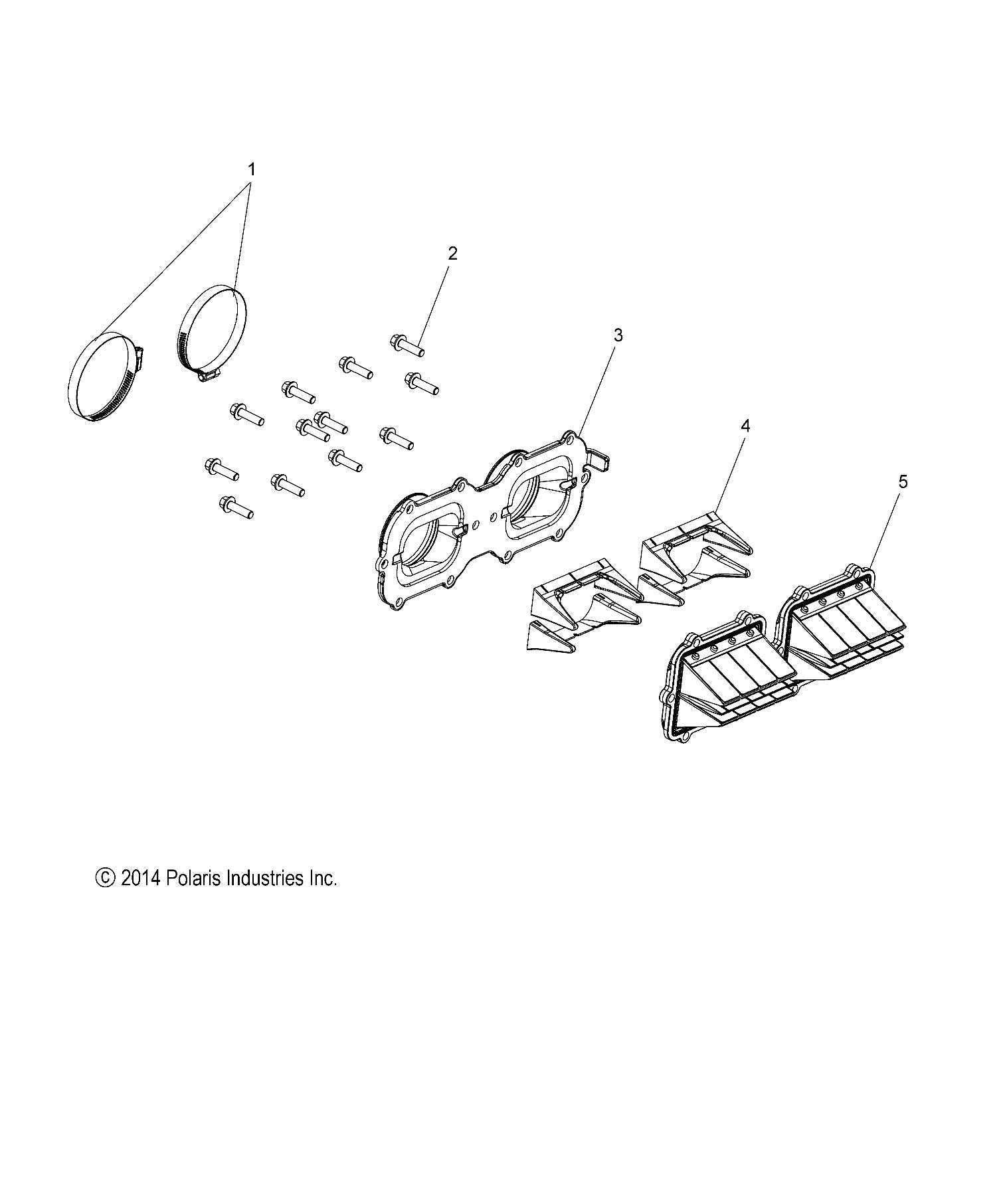 Polaris Snowmobile Reed Valve Assembly, Genuine Oem Part 1202698, Qty 1