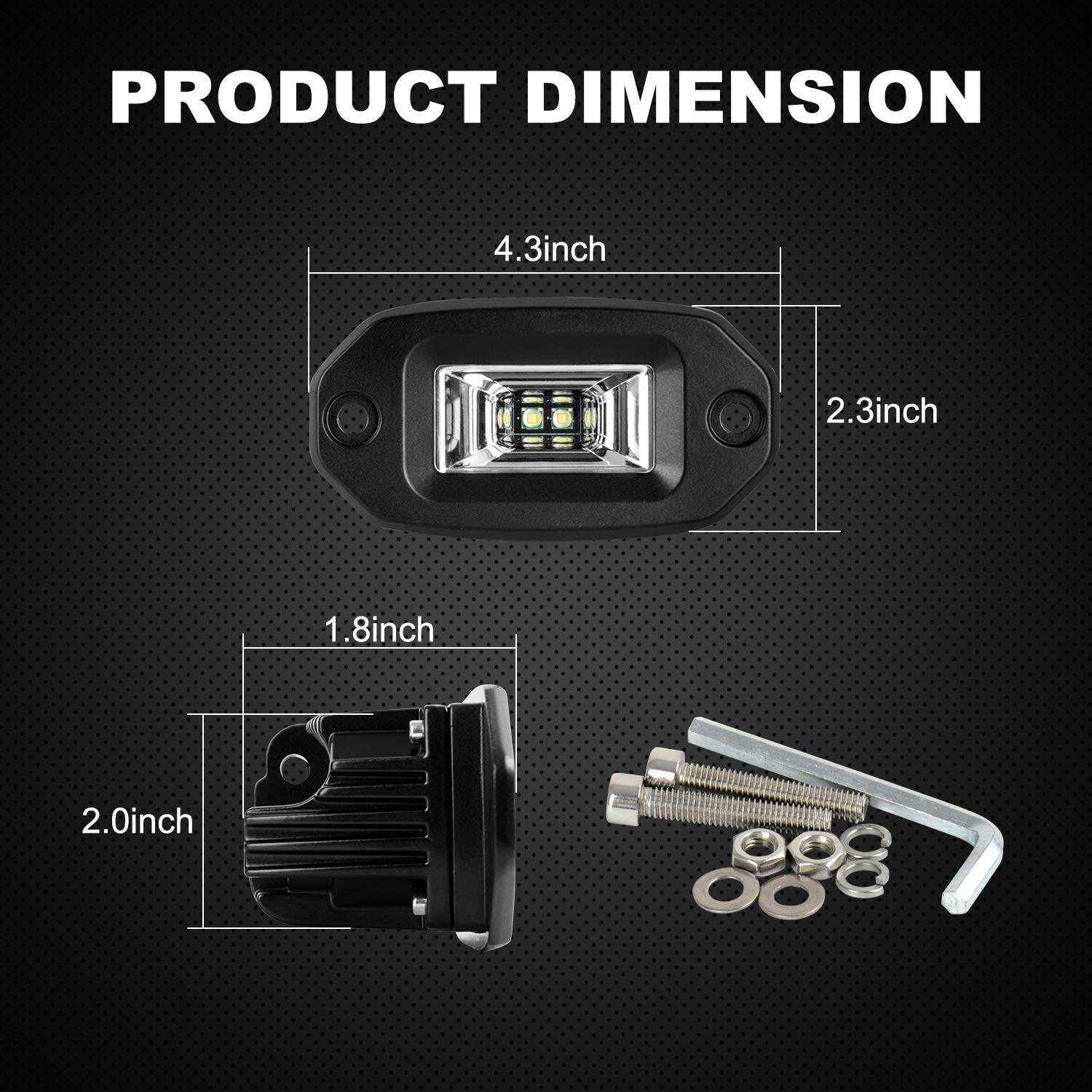Led Flush Mount Pods,Ebestauto Flush Mount Led Pods 20W Flush Mount Led Lights 12V Led Work Light Bumper Driving Lights Off Road