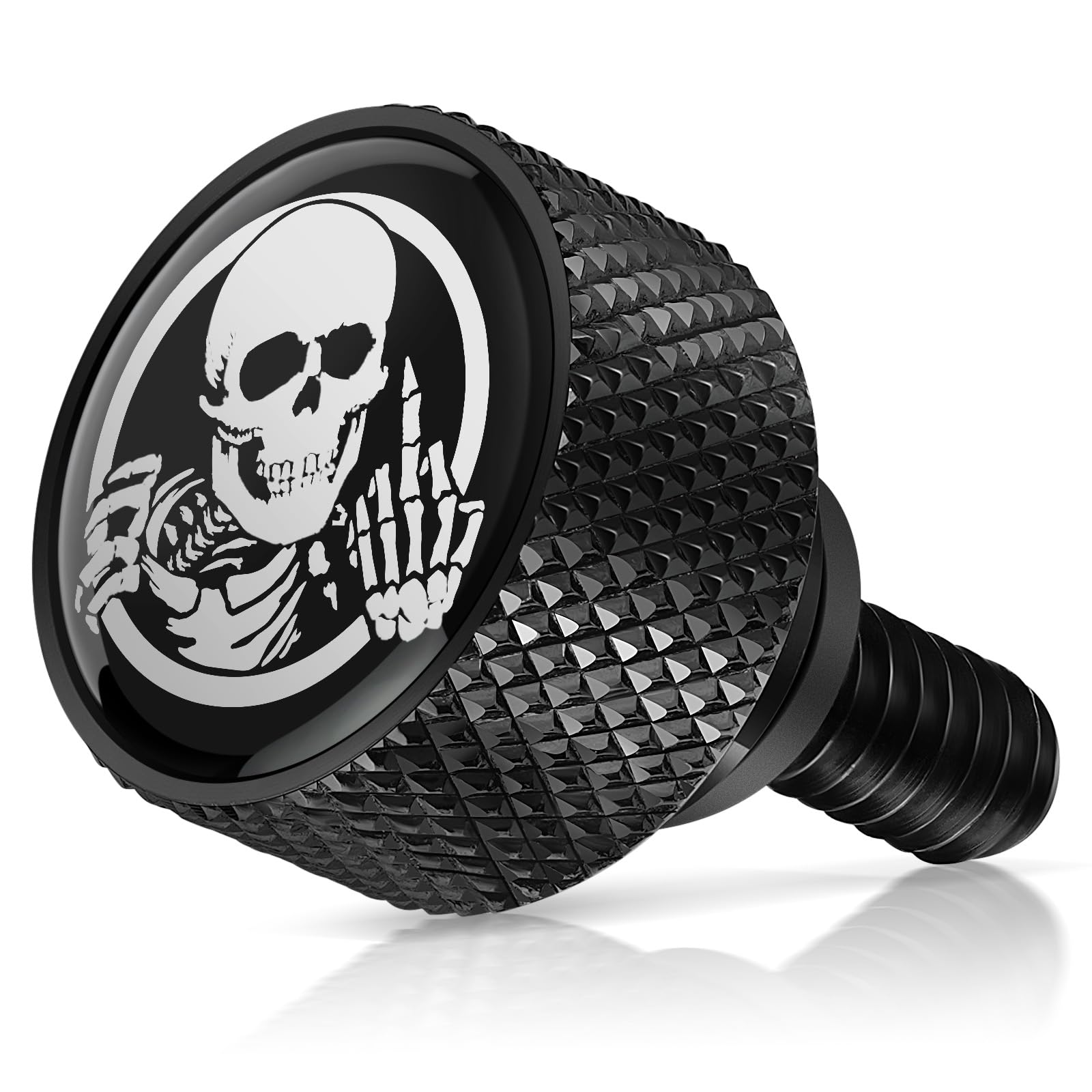 AMAZICHA Stainless Seat Bolt Fender Rear Seat Screw Skull Pattern Black 1/4 ''-20 Thread Compatible with 1997-2024 Harley Davids