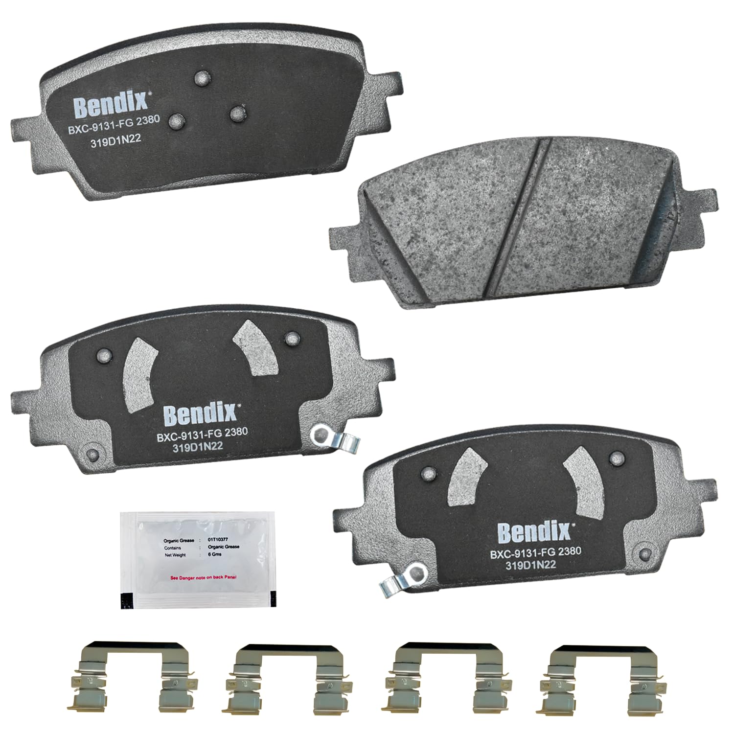 Bendix Priority1 Cfc2380 Ceramic Front Brake Pads For Hyundai Santa Cruz 2023-2022, Santa Fe 2023-2021, Kia Sorento 2023-2021
