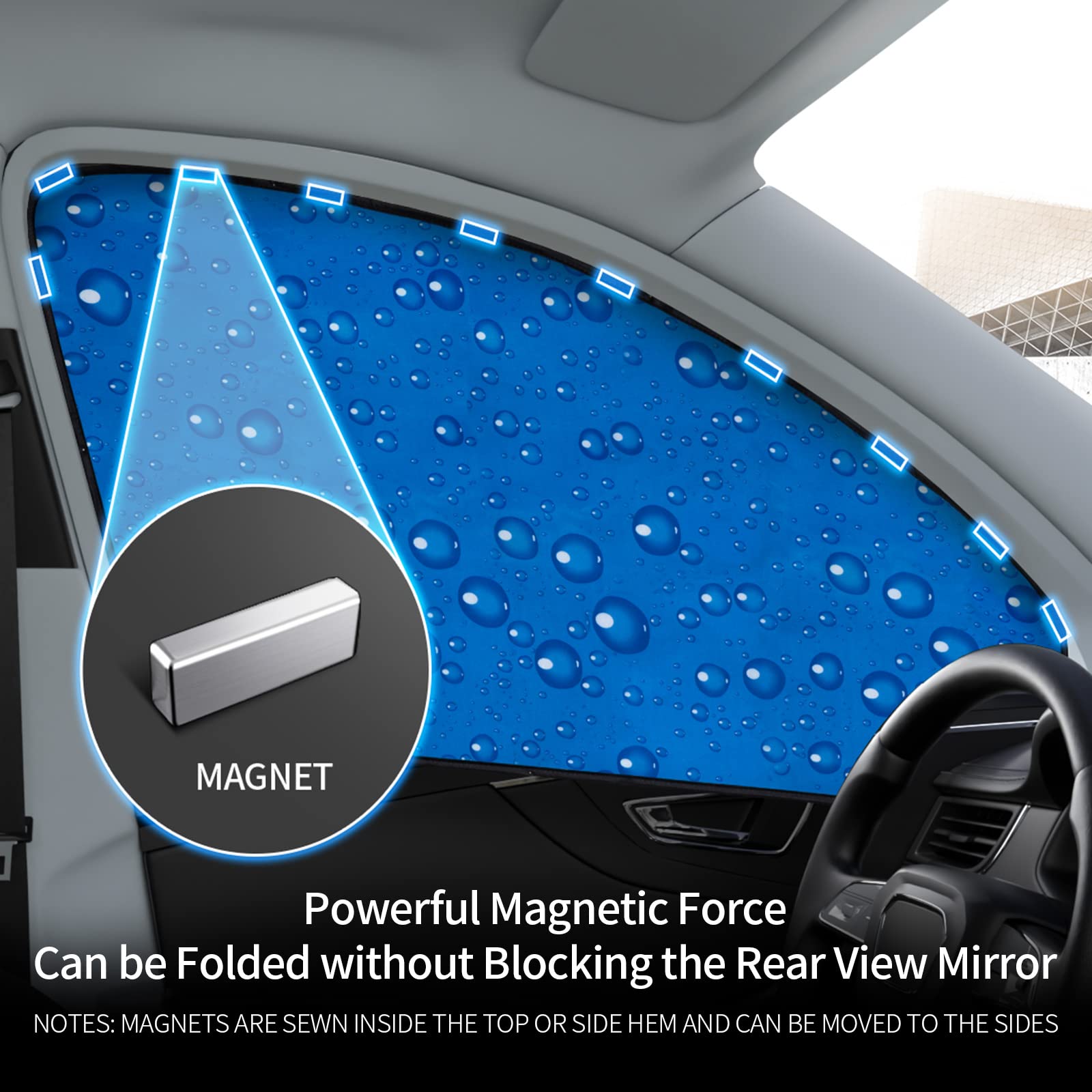 Aokway Side Window Sun Shade For Baby - 2 Pack Double Thickness Auto Windshield Sunshades Curtain, Universal Fit For Driver, Uv Protection