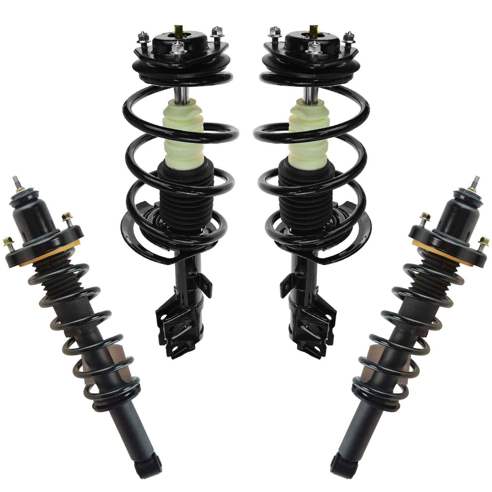 Trq Front And Rear Strut & Coil Spring Assembly Set Driver & Passenger Sides Compatible With 07-12 Dodge Caliber 07-10 Jeep Comp