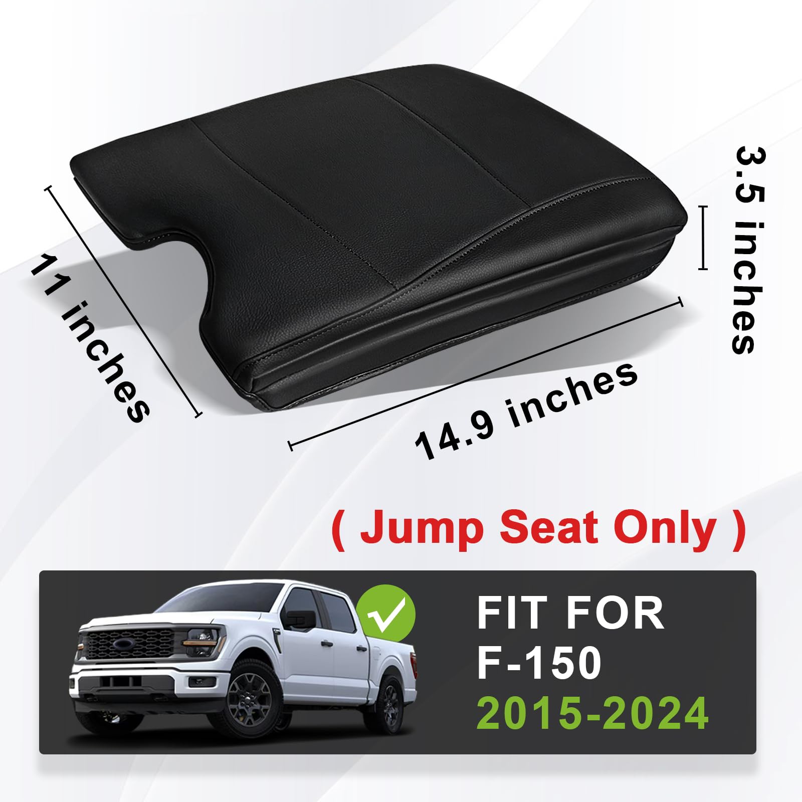 Muslogy Center Console Armrest Cover Compatible With Ford F-150 F150 2015-2024 2025 Comfort Armrest Pad Arm Rest Cushion Vegan L