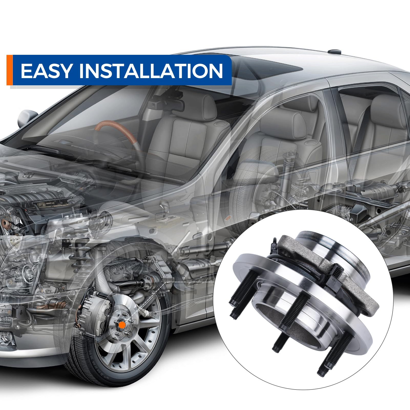 Parod Pair Front 515093 Wheel Hub And Bearing Assembly Compatible With 2006-2010 Hummer H3 2009-2010 Hummer H3T W/Abs 6Lugs