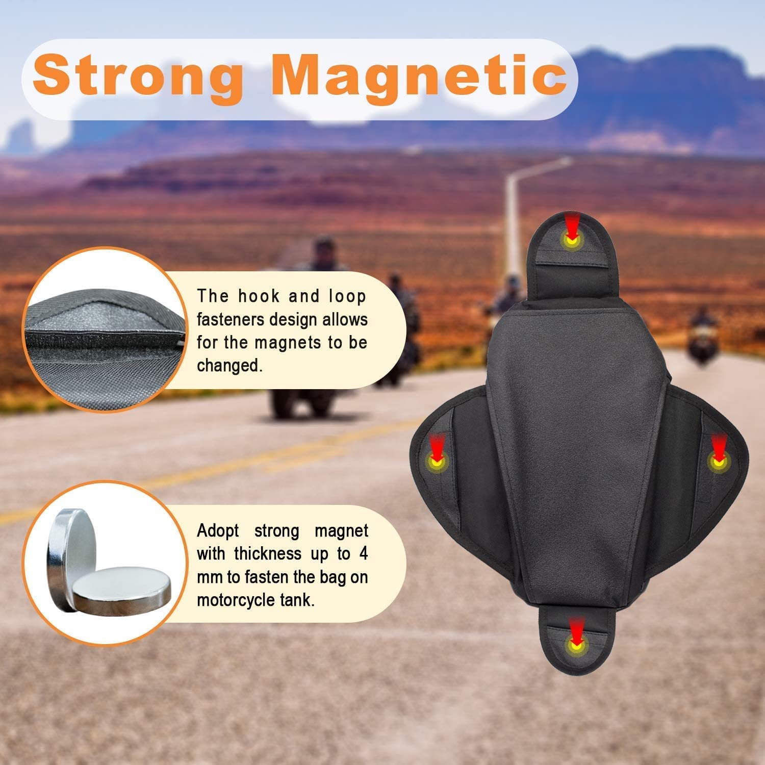 Dracarys Motorcycle Tank Bag - Oxford Saddle Black Motorbike Bag - Strong Magnetic Bag For Honda Yamaha Suzuki Kawasaki Harley