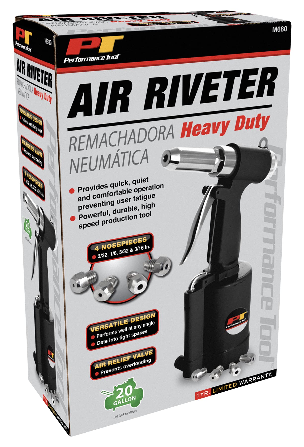 Performance Tool M680 3/16-Inch Heavy Duty Hydraulic Riveter