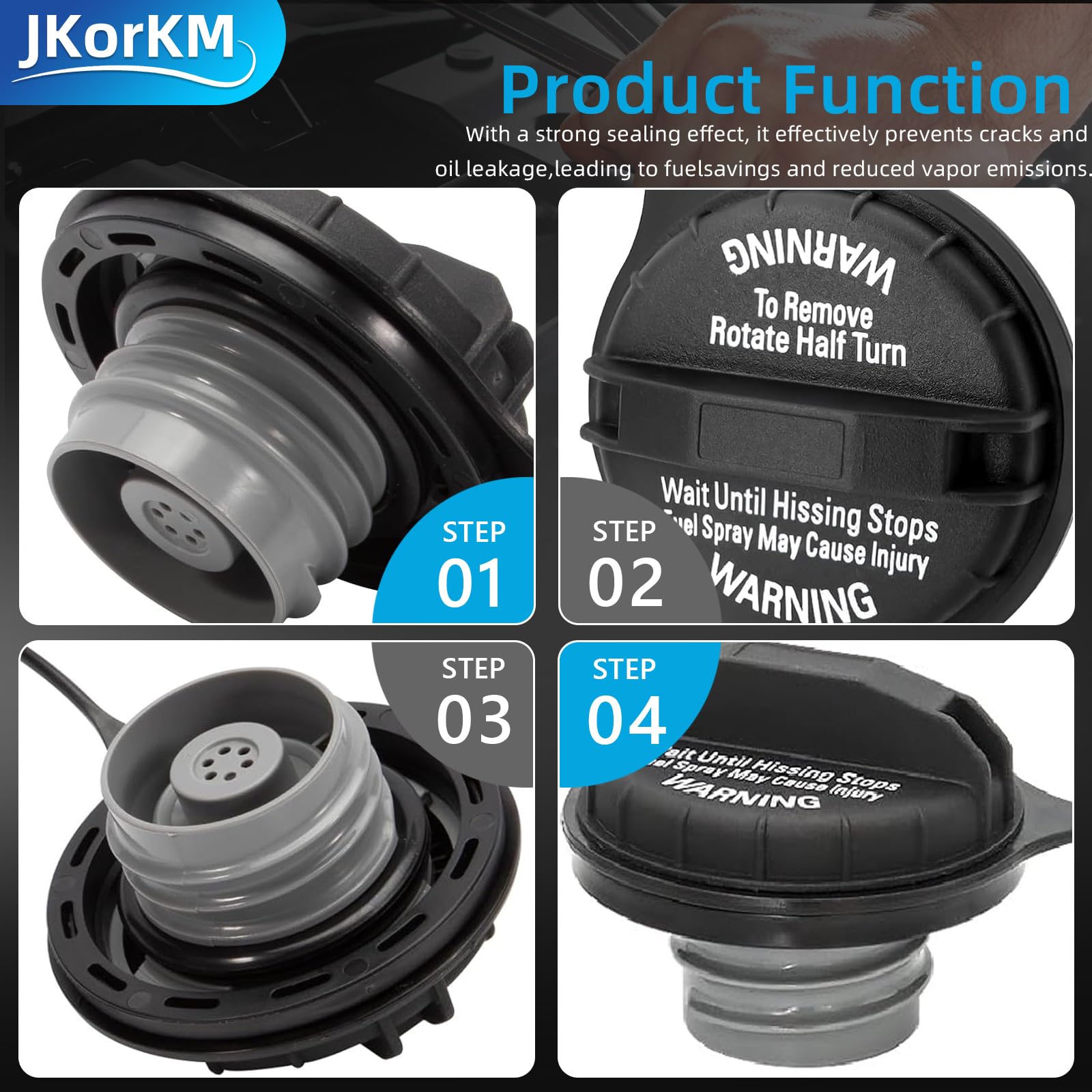 Jkorkm Fc920 Gas Cap, F4Tz-9030-C Fuel Gas Cap Replacement For Ford 1987-1997 Ford F-150 F-250 1998-2008 F-250 F-350 F-450 Super