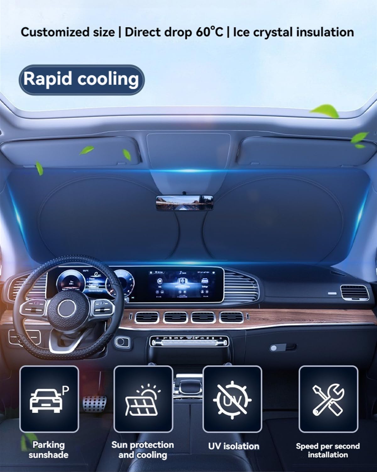 Windshield Sun Shade For Toyota Corolla Front Window Shades Cover For 2014-2025 Corolla Windshield Sun Visor Protector Car Acces
