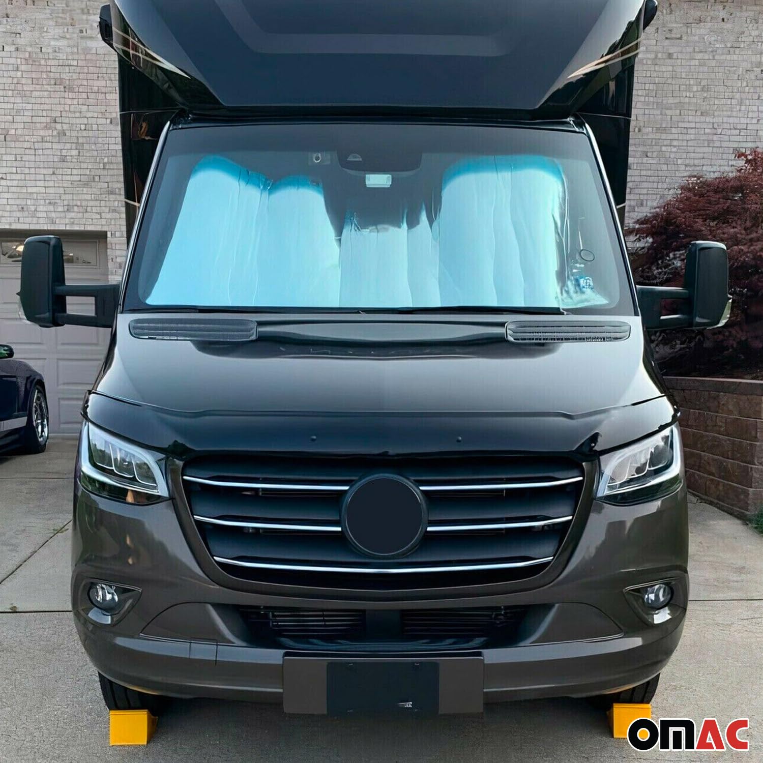 Omac Front Bug Shield Hood Deflector For Mercedes Sprinter W907 910 2019-2024, All Weather, Black