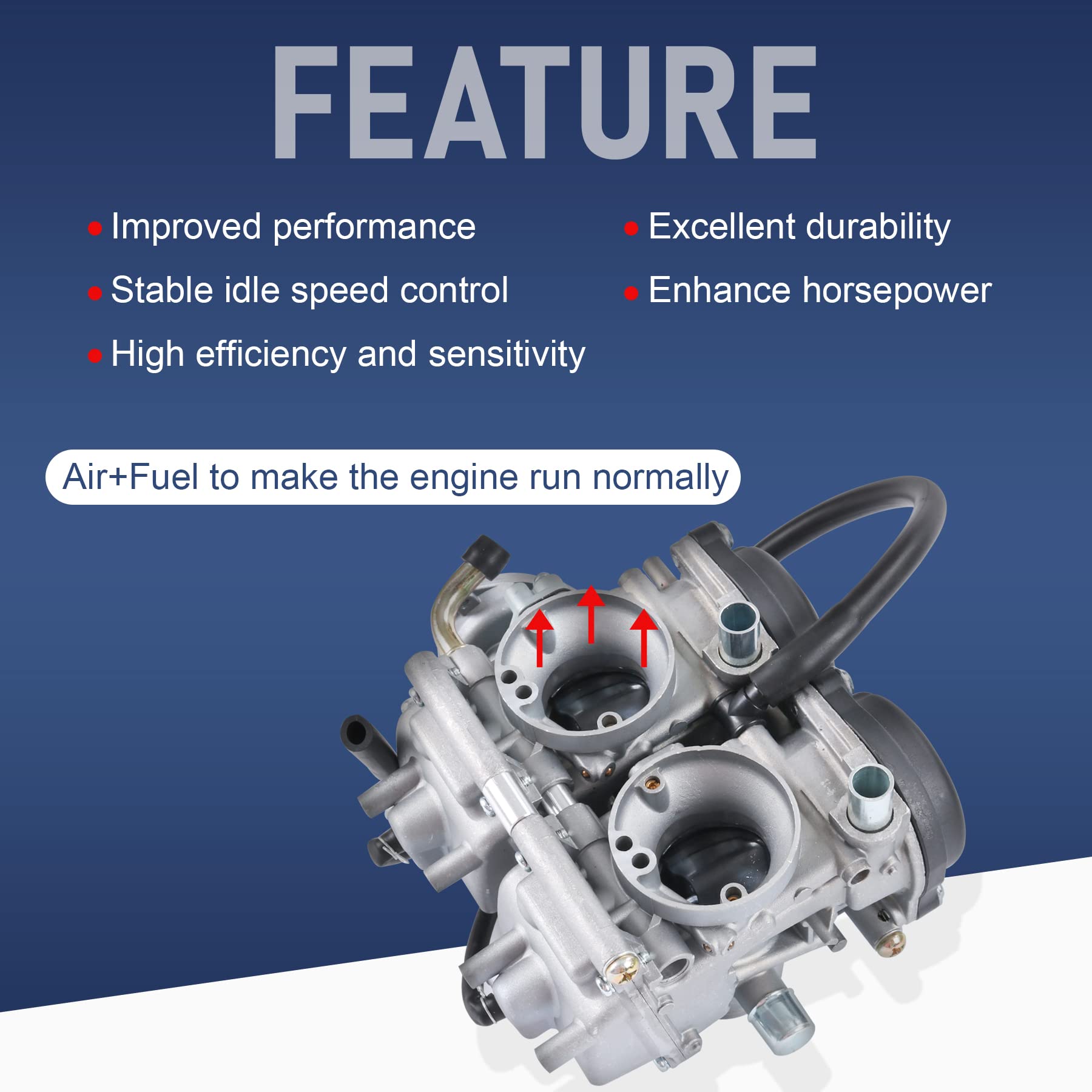 JDMSPEED New Carburetor Replacement For Yamaha Raptor 660 660R YFM660 YFM 660R ATV Quad Carb 2001 2002 2003 2004 2005 Replaces 5