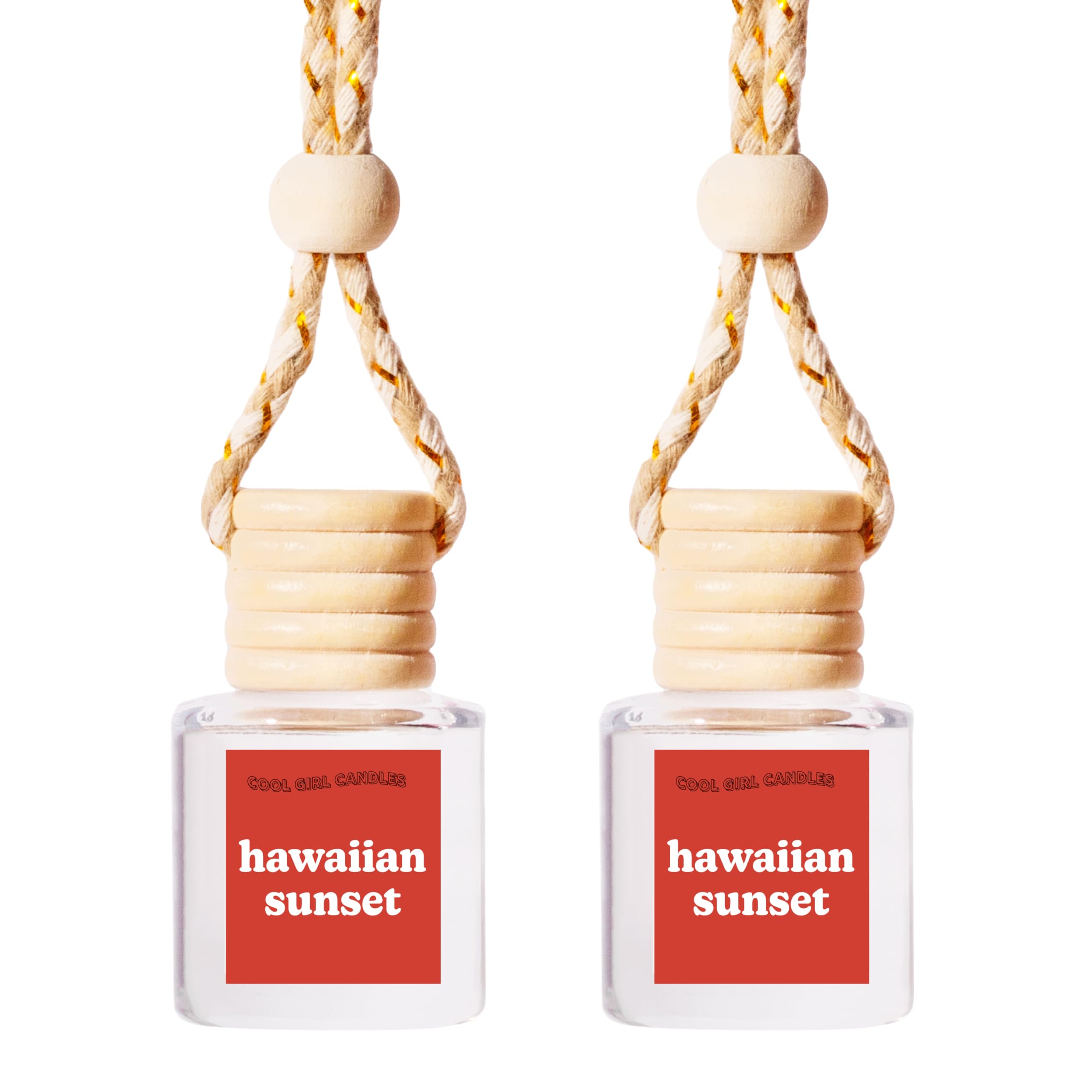 Coolgirlcandles Hawaiian Sunset Car Air Hanging Fragrance Oil Diffuser Car Air Freshener Diffuser For Essential Oils, Scents Aro