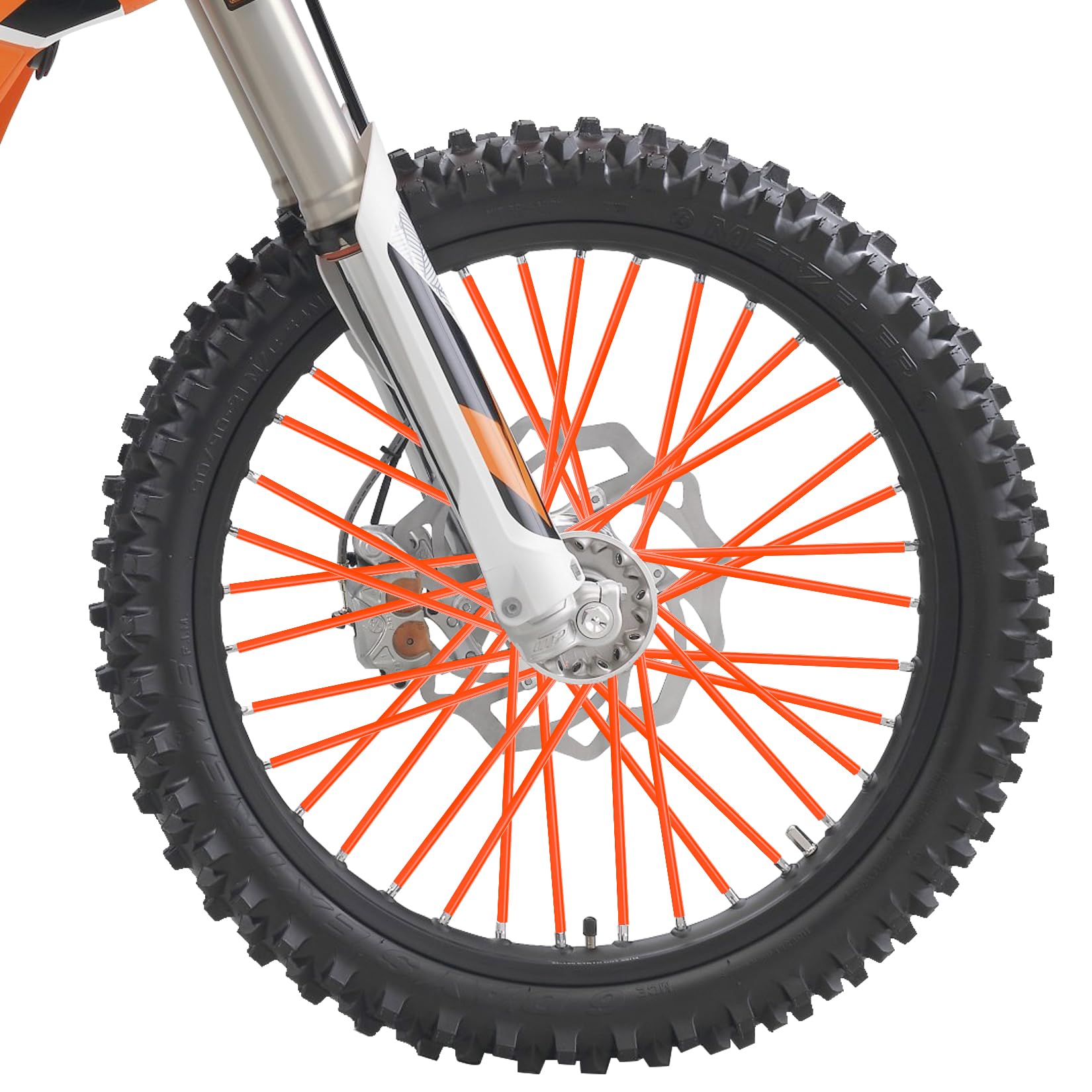 Psler 72 Pcs Orange Spoke Skins Spoke Trim Wrap Cover Decoration Protector Pipe Motocross Pit Dirt Bike Aaccessories