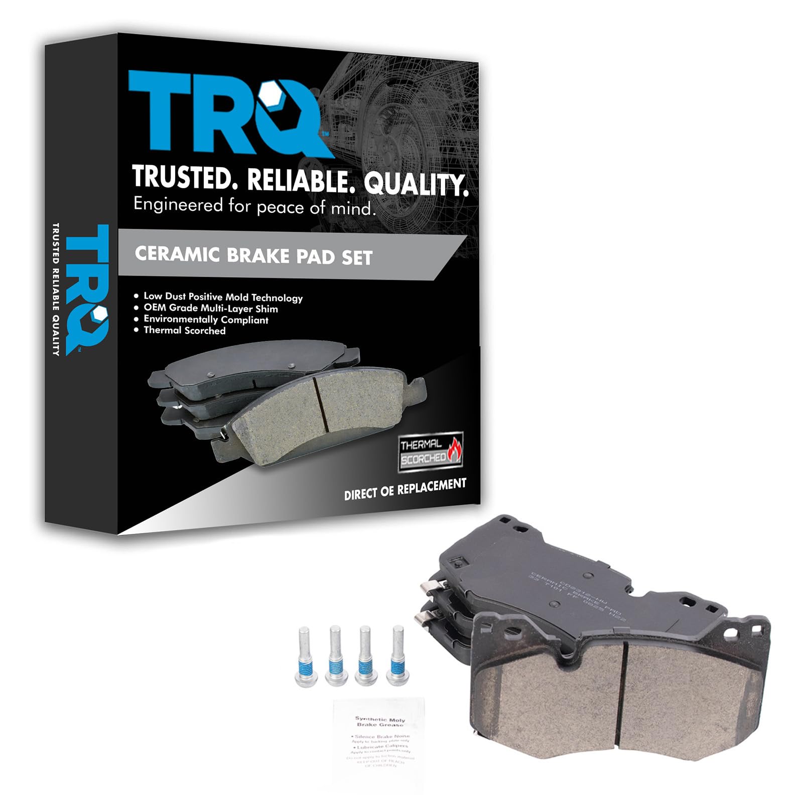 TRQ Front Brake Pads Ceramic Compatible with 2020-2021 Cadillac CT5 Chevrolet Corvette