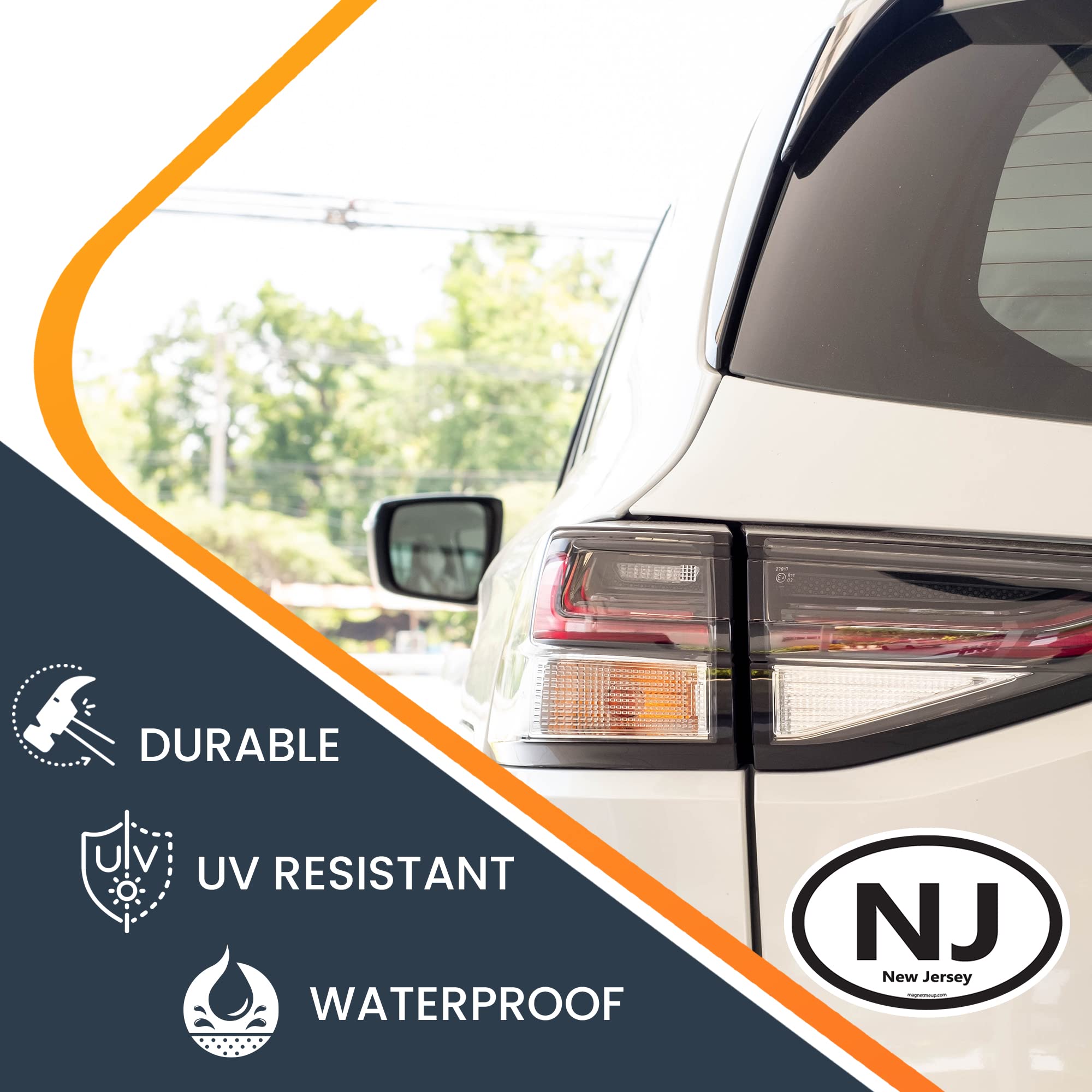 Magnet Me Up Nj New Jersey Us State Oval Magnet Decal, 4X6 Inches, Heavy Duty Automotive Magnet For Car Truck Suv