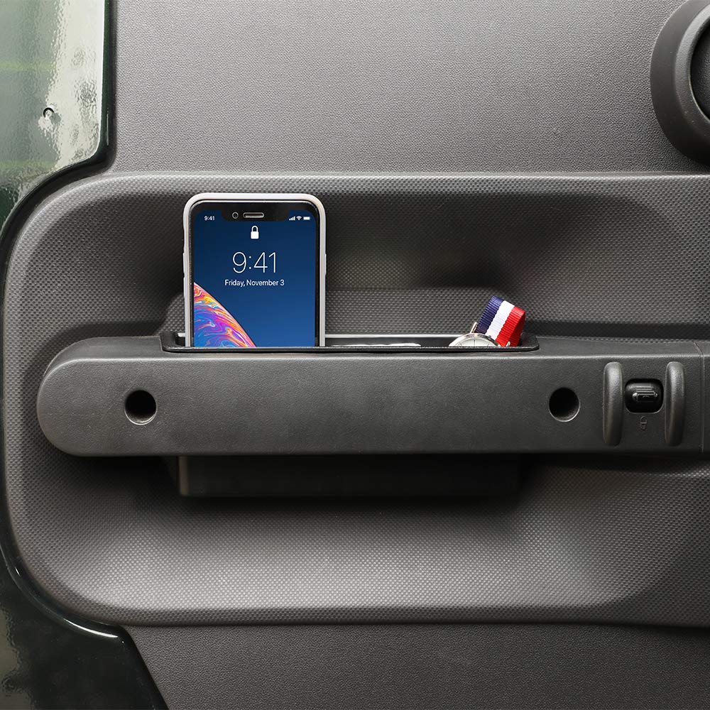 Savadicar Door Side Storage Organizer Grab Handle Box For 2007 2008 2009 2010 Jeep Wrangler Jk Jku, Interior Accessories, Black