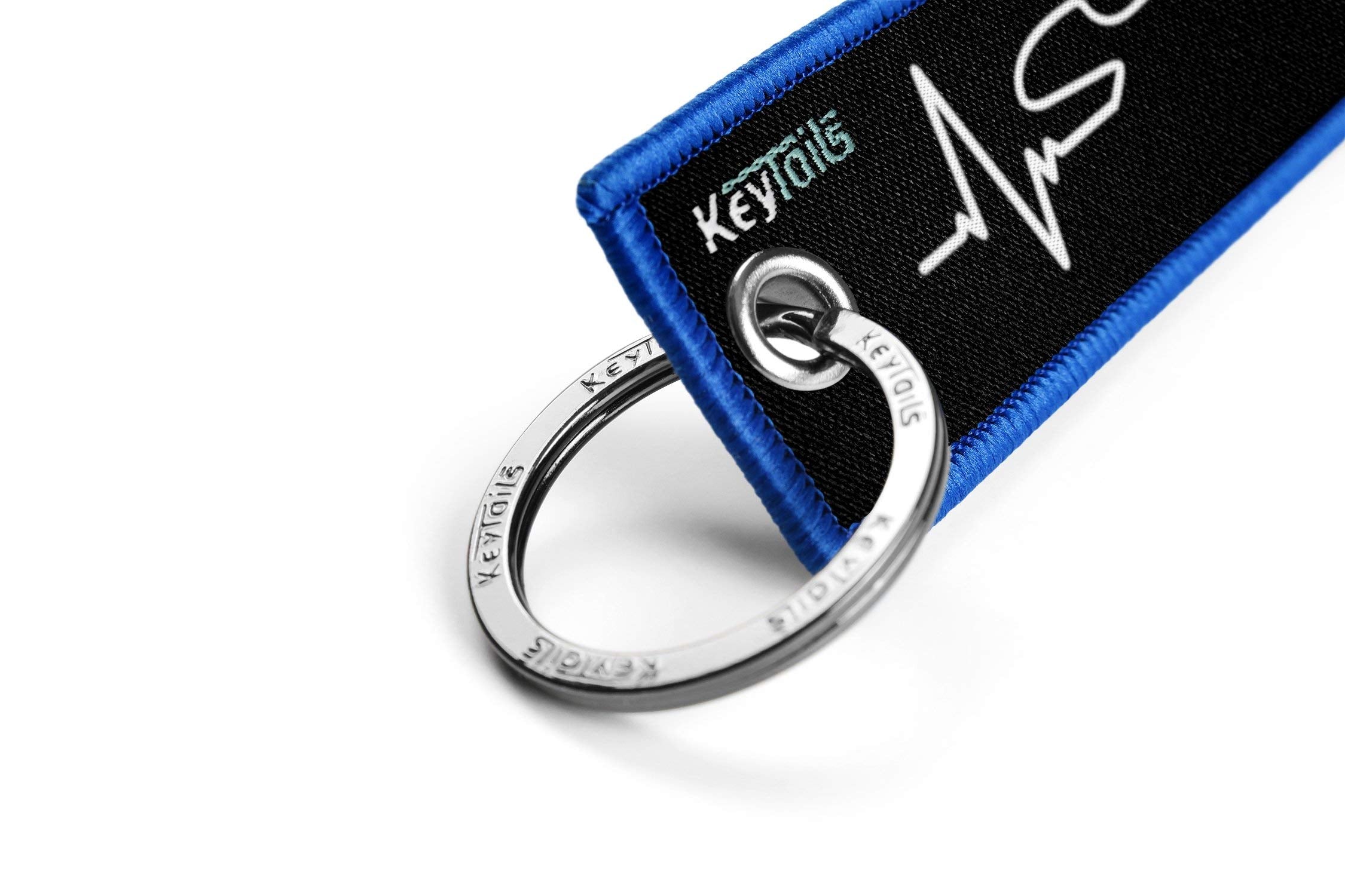 Keytails Keychains, Premium Quality Key Tag For Motorcycle, Car, Scooter, Atv, Utv [Custom, Cafe Racer - Heartbeat]