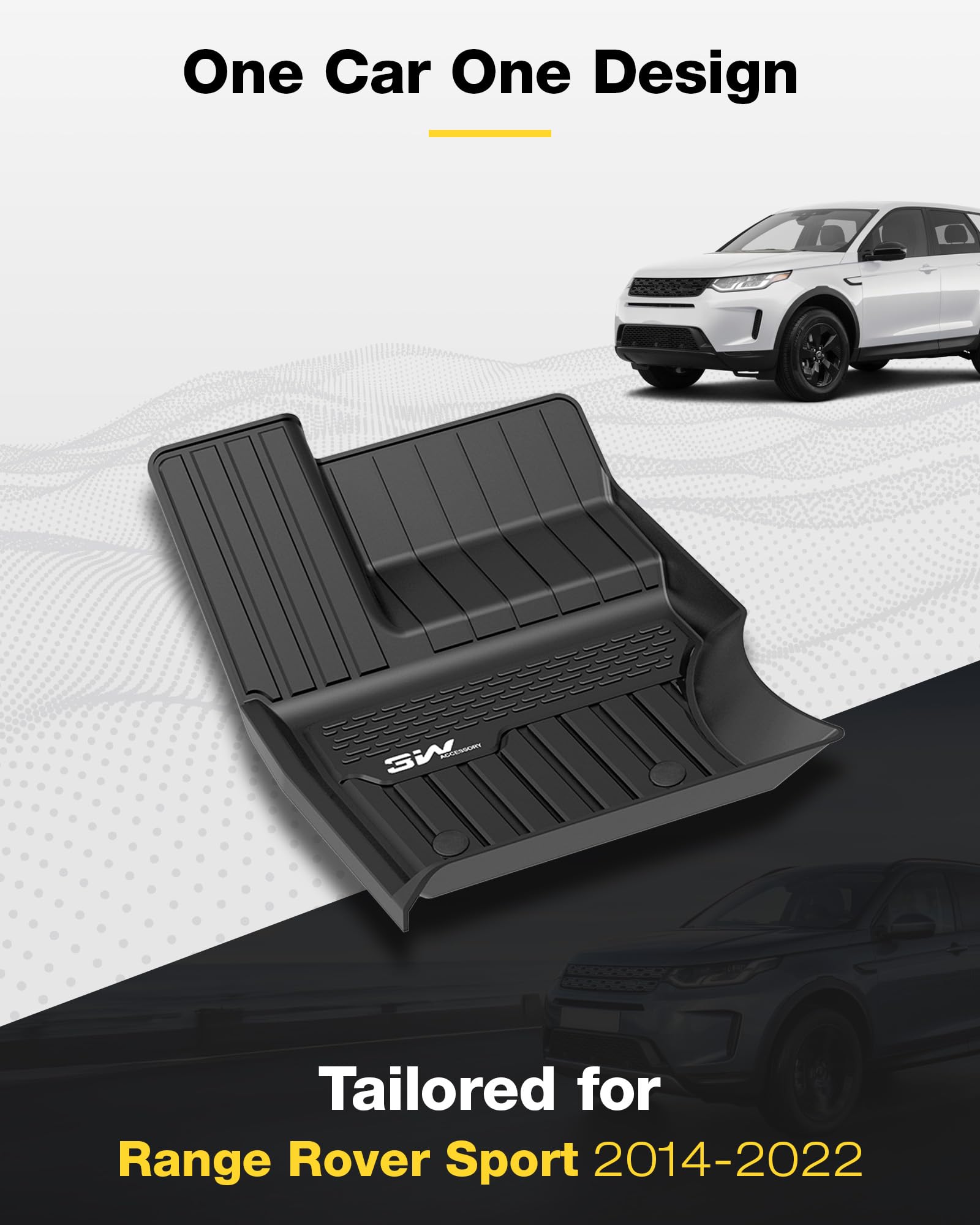 3W Floor Mats Fit Range Rover Sport 2014-2022(Not For Range/Land Rover Discovery Sport) Tpe All Weather Custom Fit For Land Rove