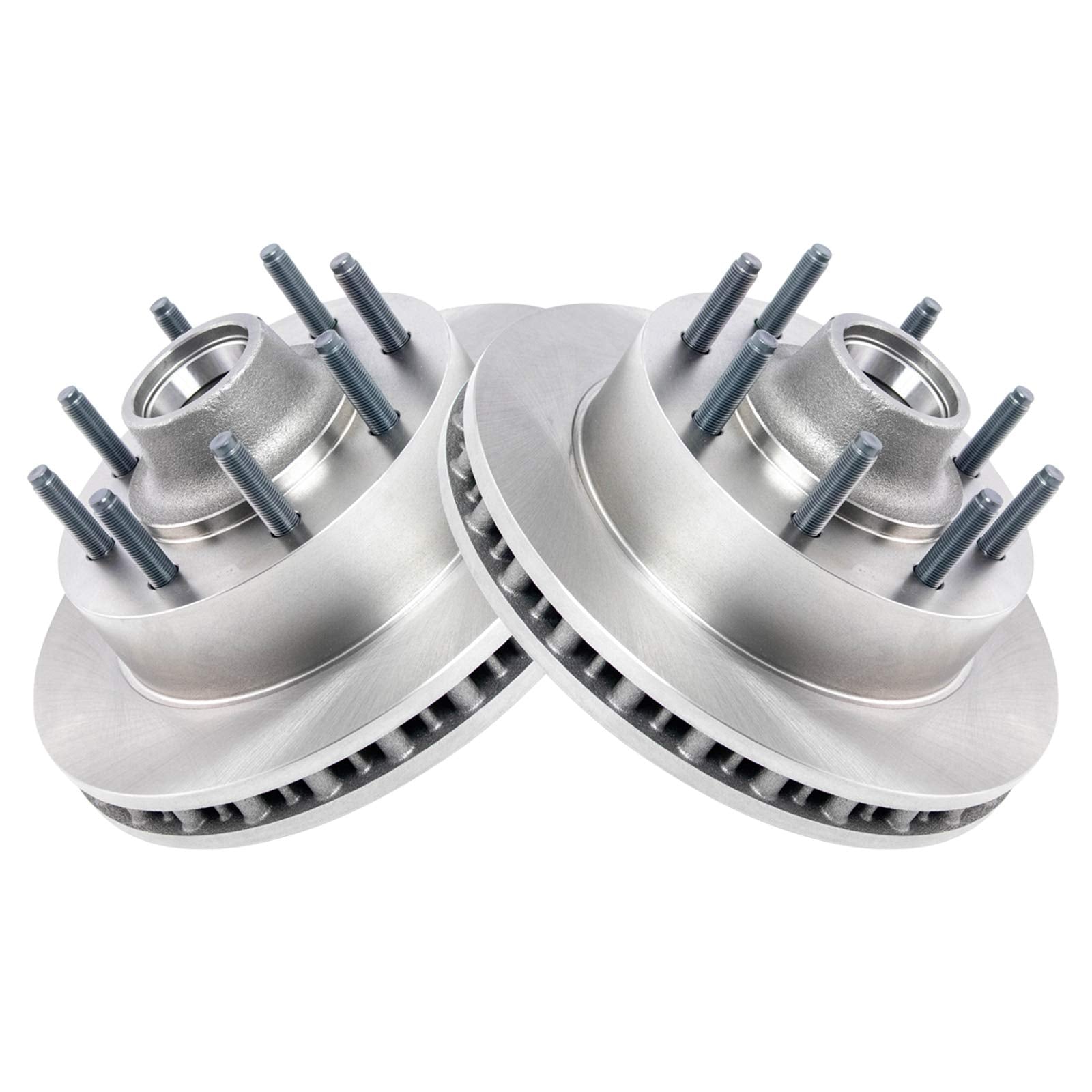 Trq Front Brake Rotors Set Vented Compatible With 2003-2004 Ford Excursion F-250 Super Duty F-350 Super Duty