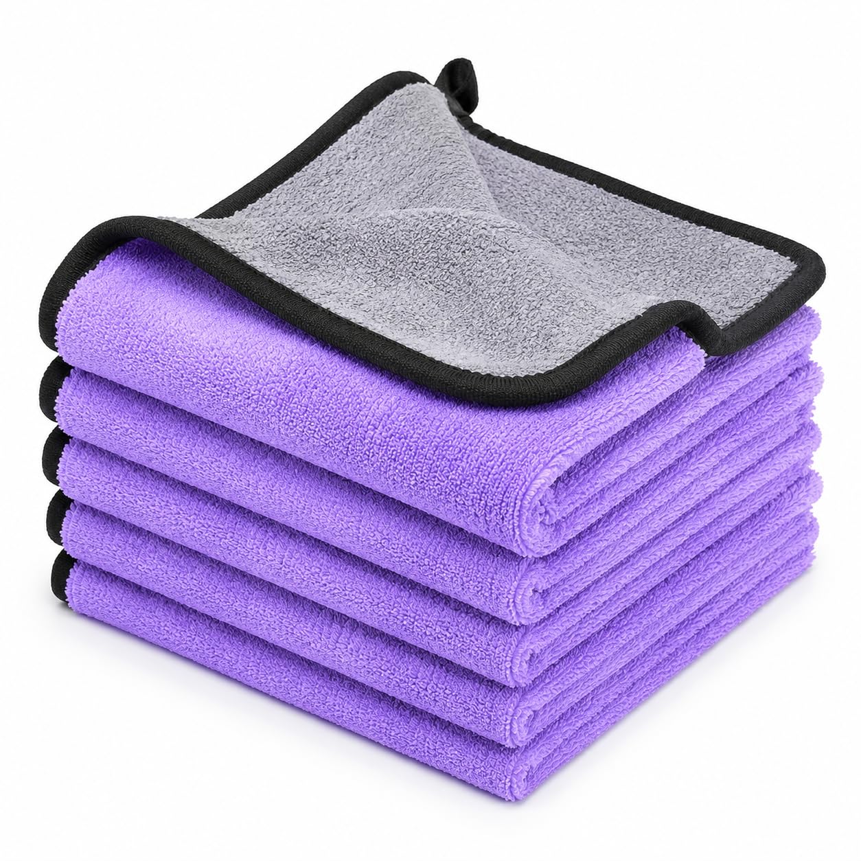 Home Nation Microfiber Cleaning Cloth Pack of 5, Dual Sided Microfiber Towels 40 x 40 cm, Lint Free, Scratch Free Cleaning Cloth