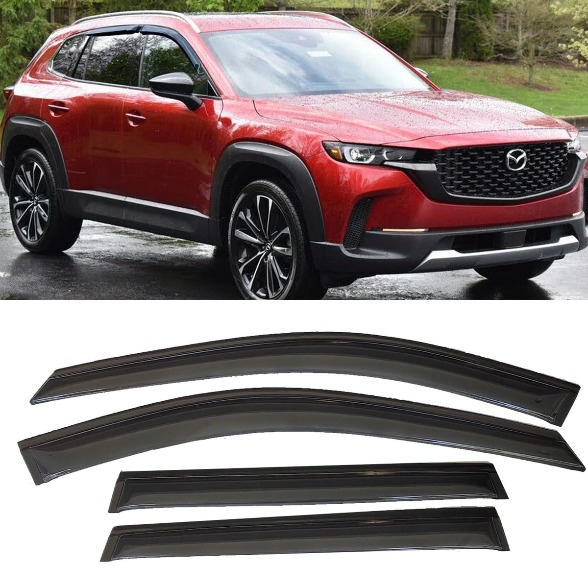 TONOYTIM Window Visors Rain Guards Side Wind Deflectors Compatible with Mazda CX-50 2023-2024, Window Vent Guard Shade Sun Car A