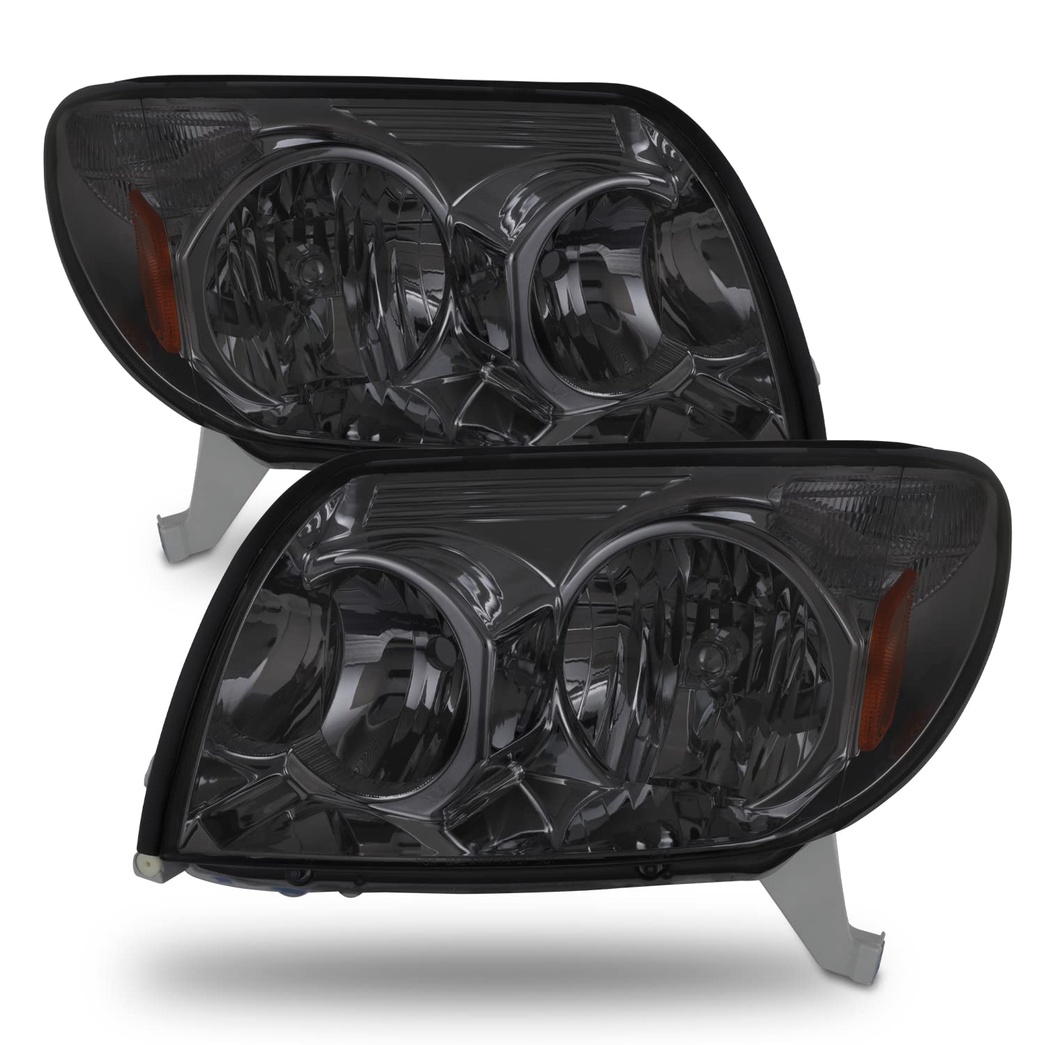 AKKON Smoked Headlights for Toyota 4Runner Sport SUV - Driver/Passenger Lamps Pair