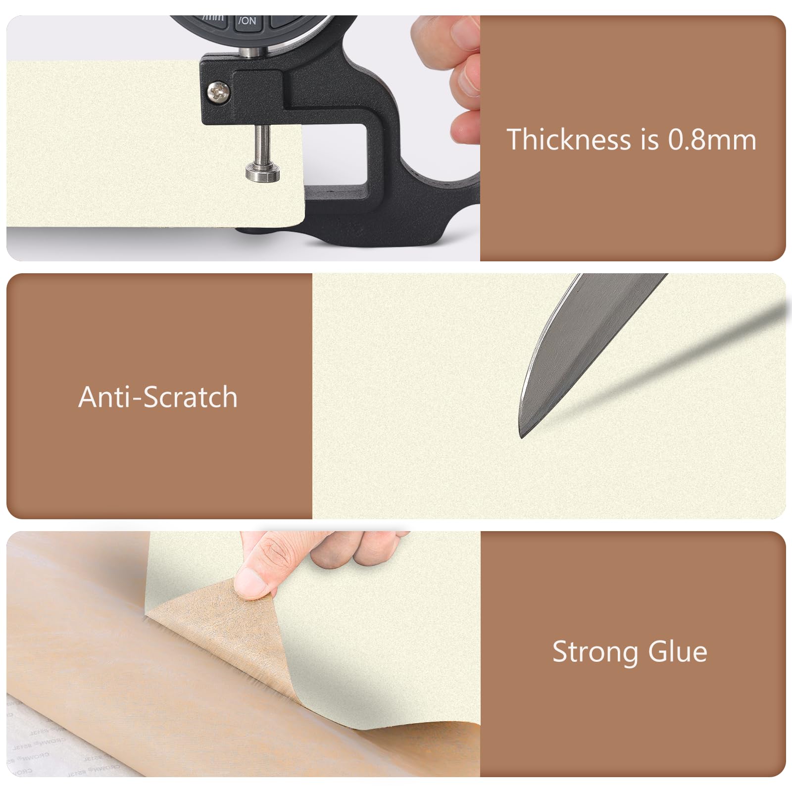 Oaz Self Adhesive Leather Repair Tape, 16X63 Inch Leather Repair Patch For Furniture, Leather Repair Kit For Car Seats, Couch, S